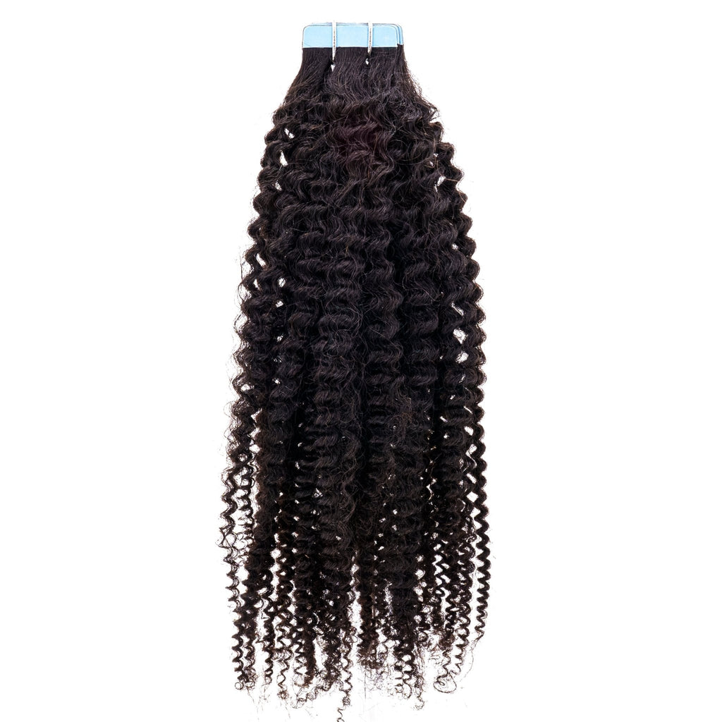Afro Kinky Coily 100% Human Hair Tape In Extensions by Private Label