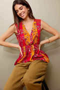 Bohera Grace Anne Color Stripe Sleeveless Peplum Top
