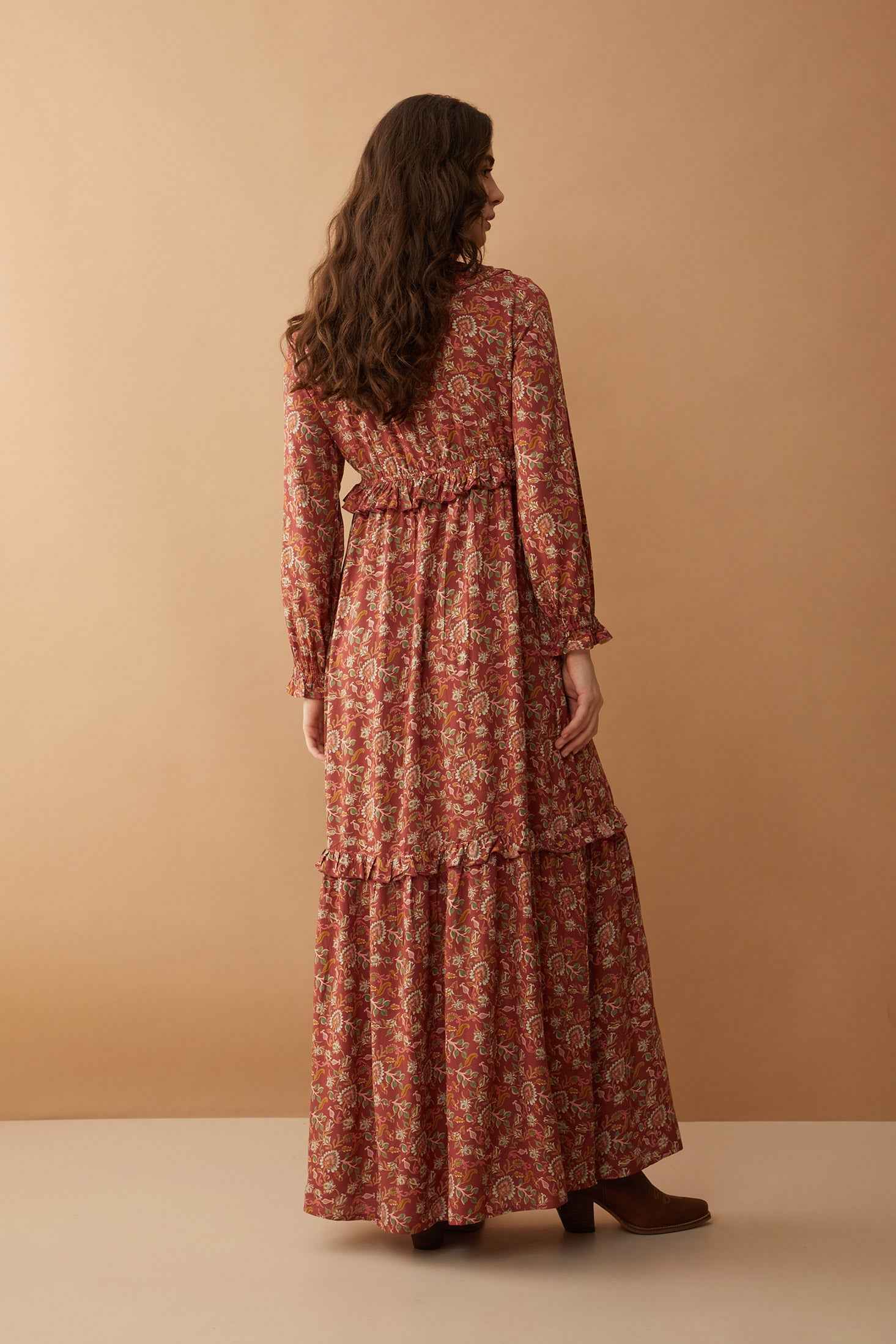 Bohera  Camille V-Neck Ruffle Dress