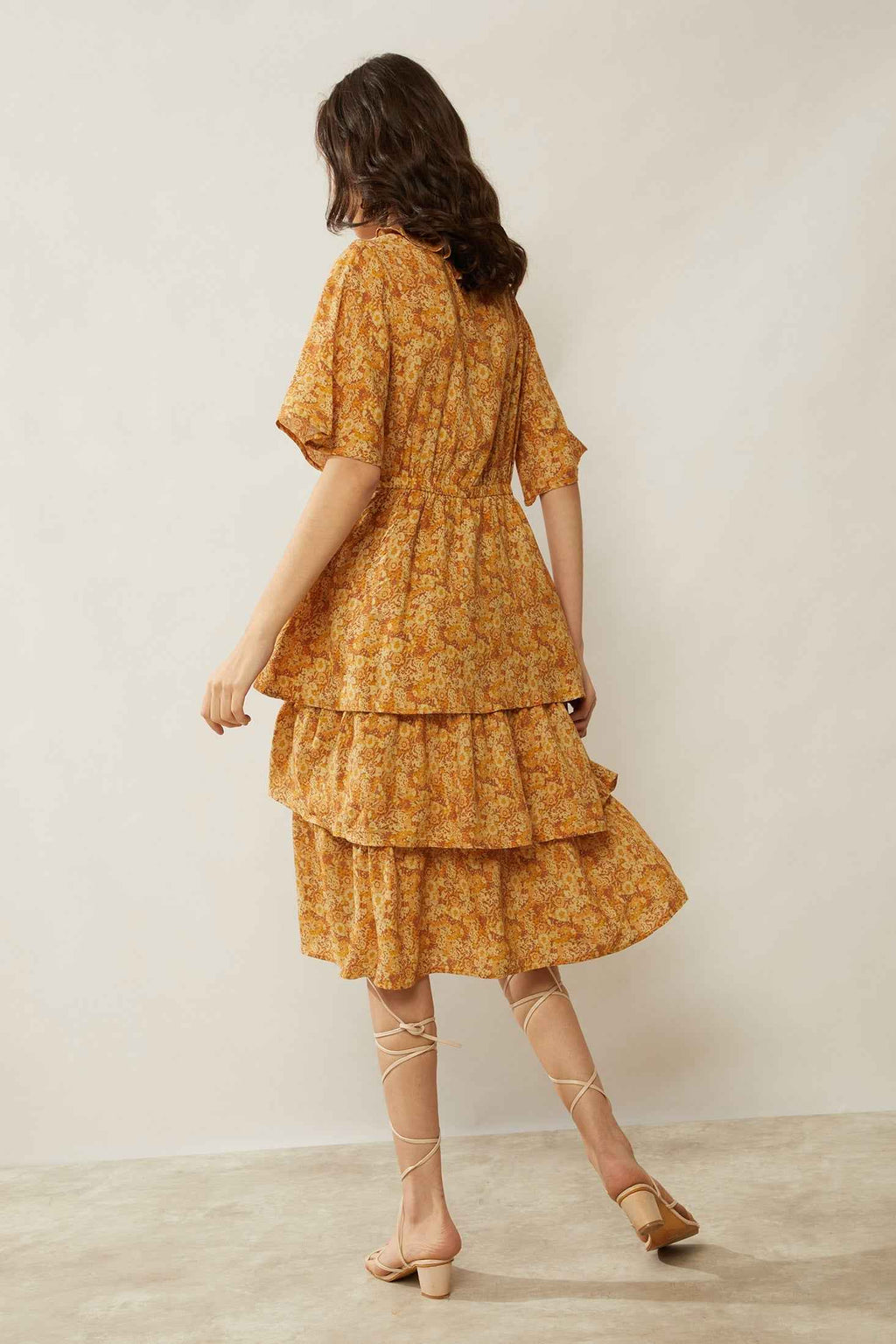 Bohera  Deanna Ruffled Neck Drop Waist Dress