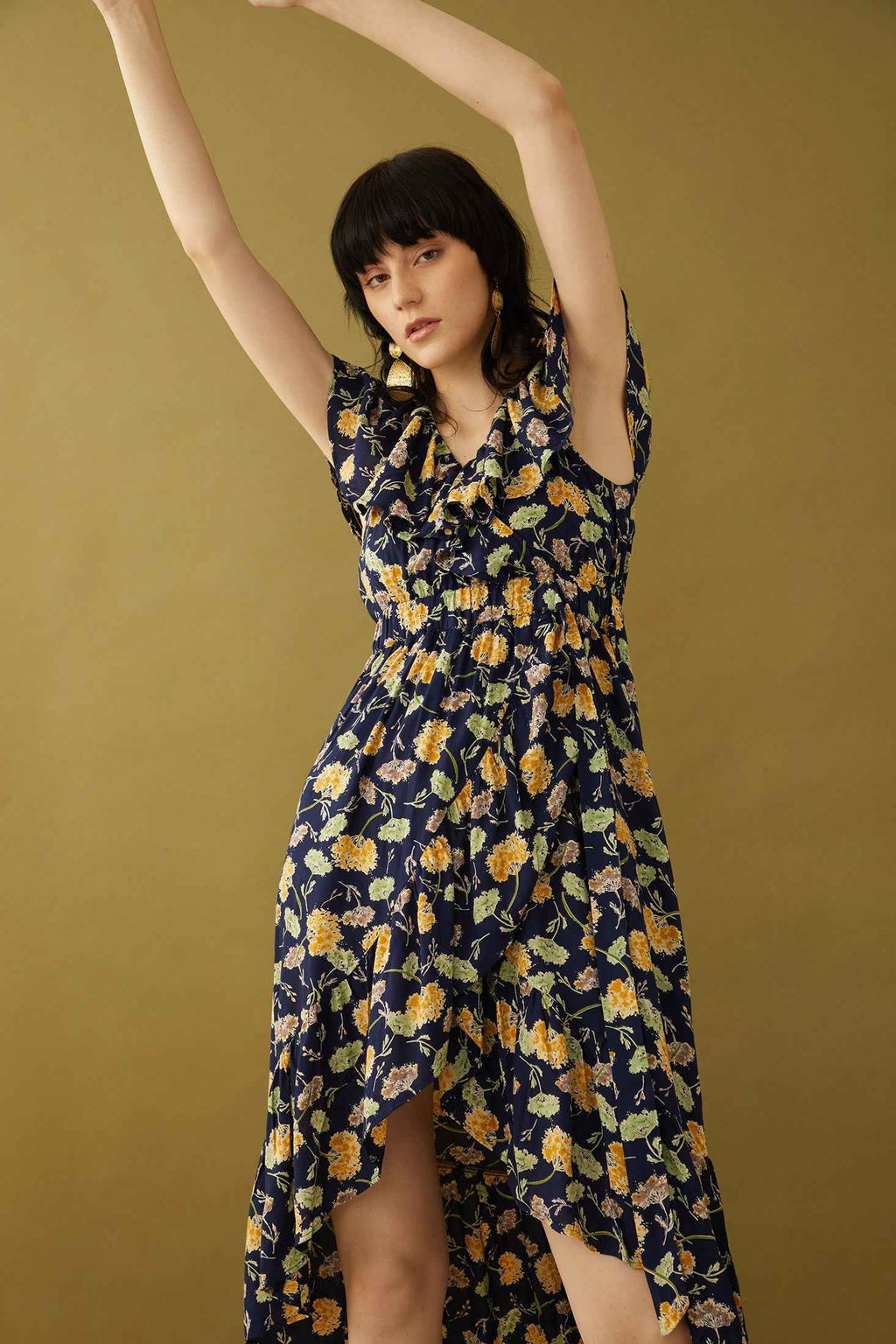 Bohera Marjorie Mellum Wrap-Over Floral Print Dress