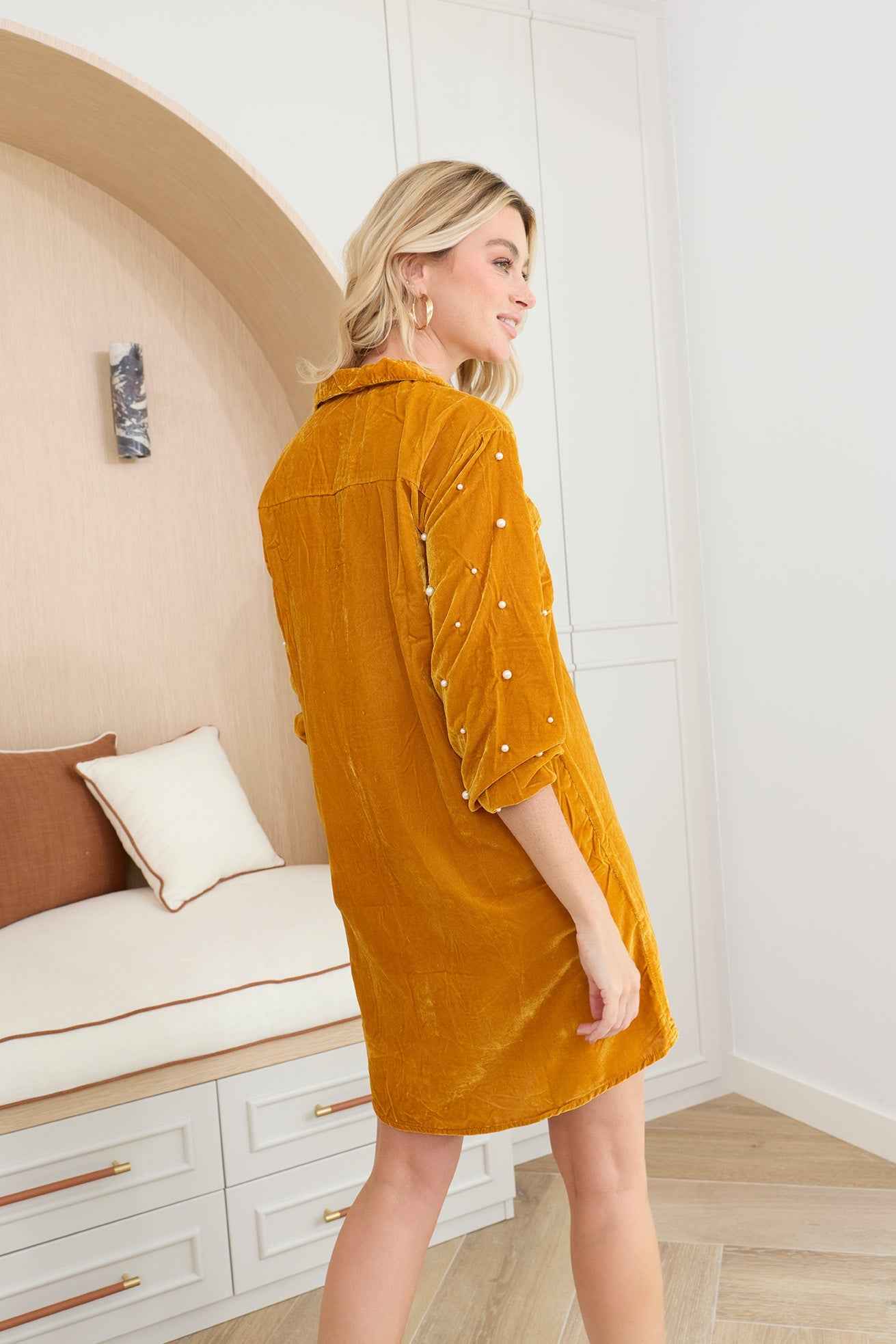 Oakrey Velvet Shirt Dress