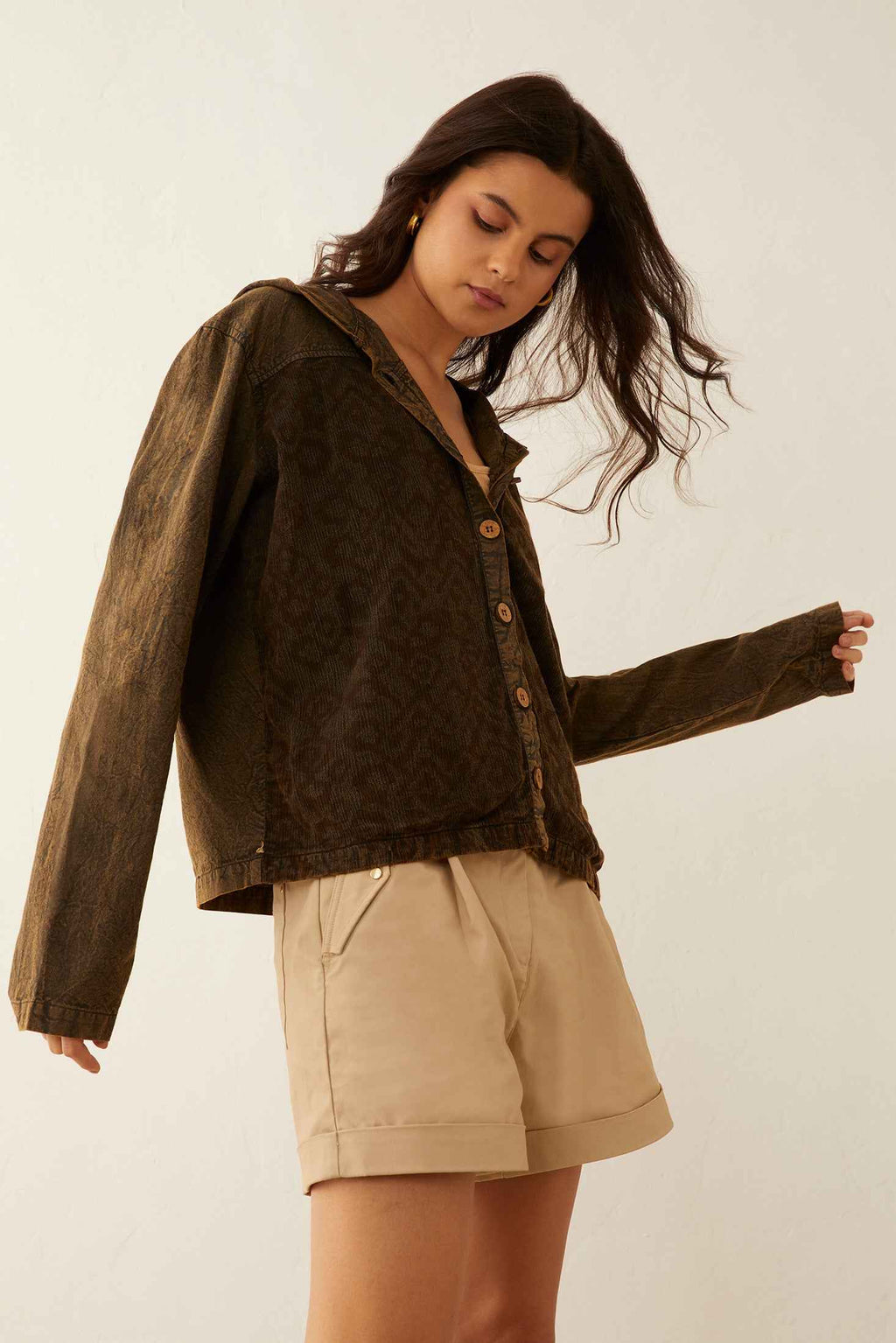 Deena Watson Hooded Patchwork Jacket