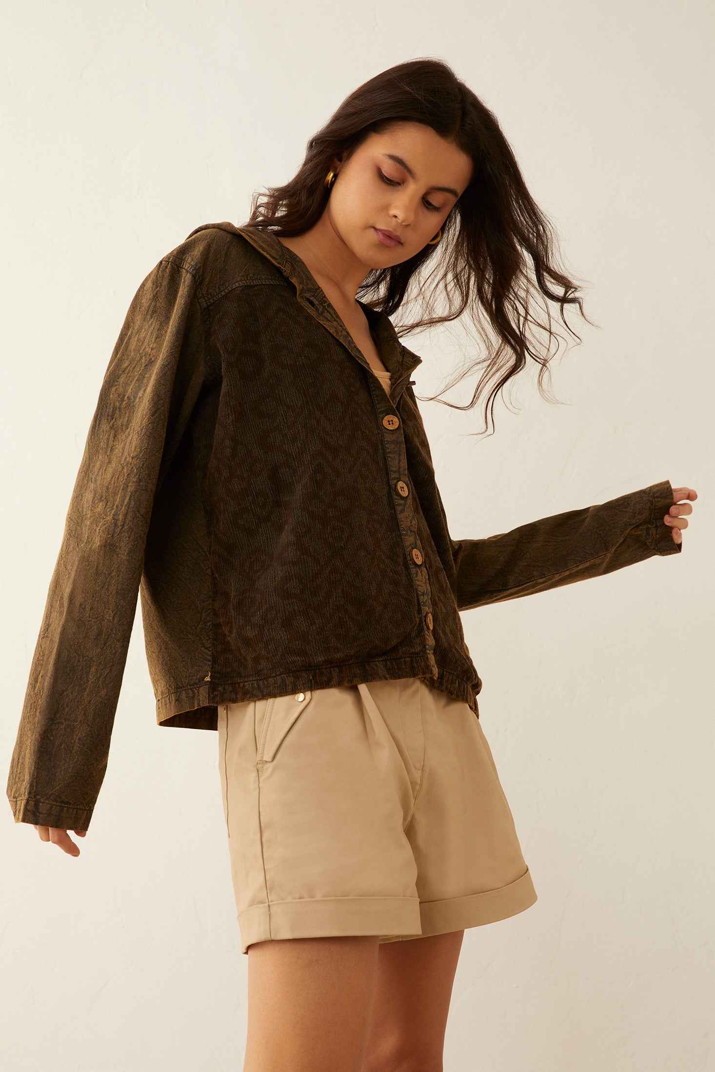 Deena Watson Hooded Patchwork Jacket