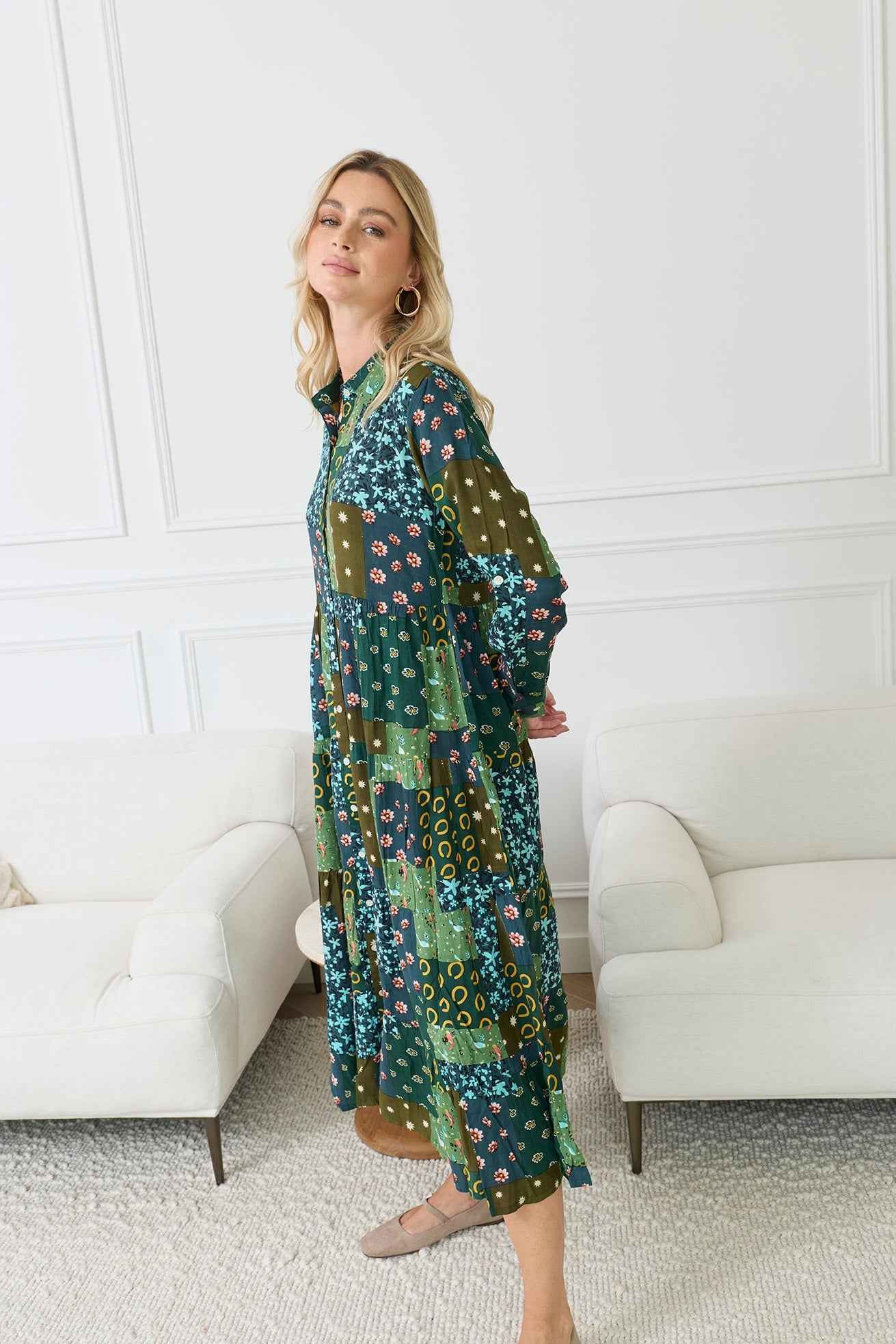 Julianna Colorblock Drop Waist Dress