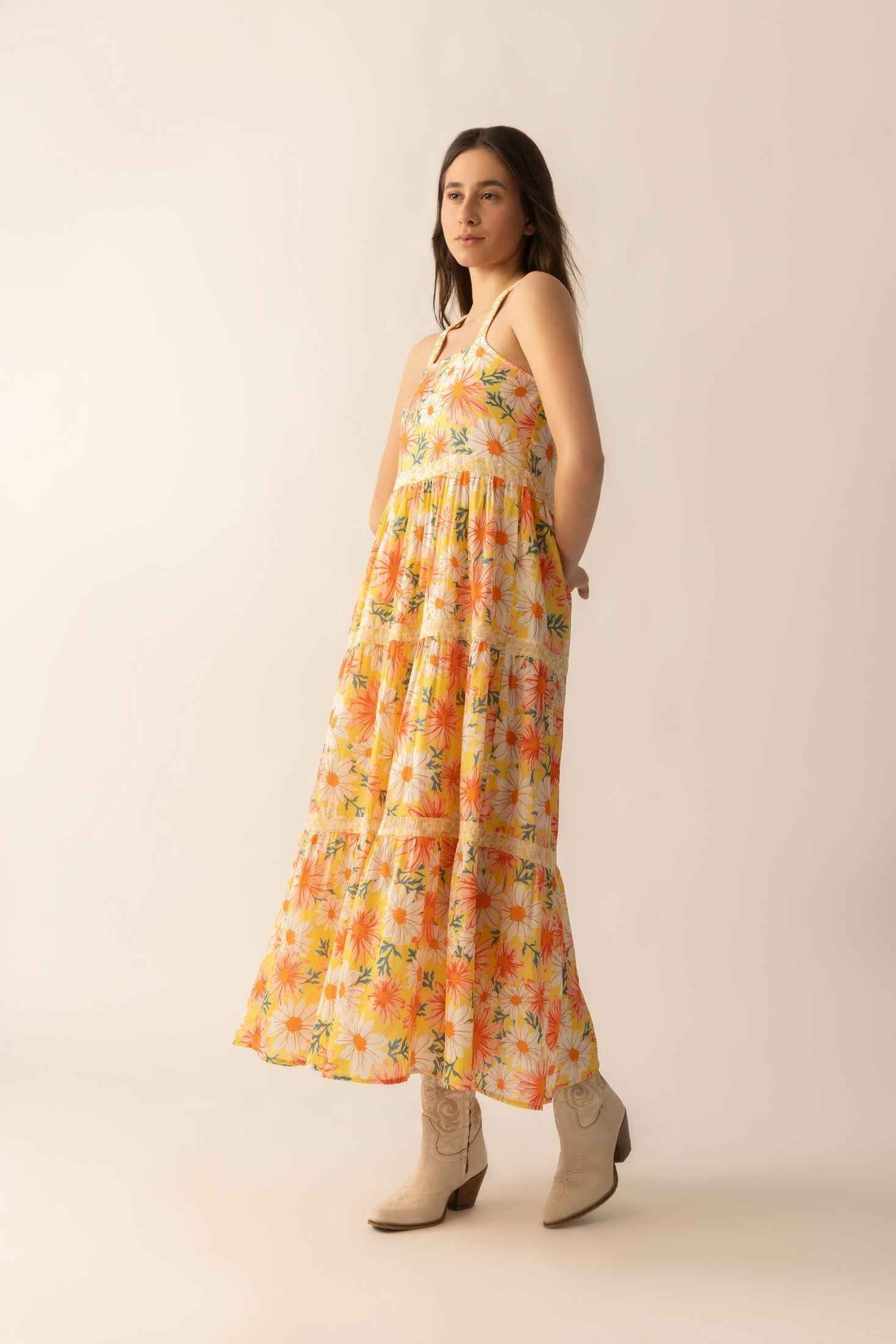 Adelaide Blossom Dress In Orange