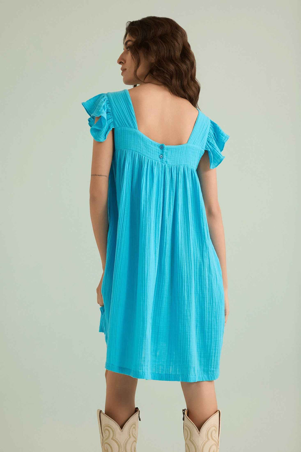 Ava's Hope Babydoll Dress in Blue