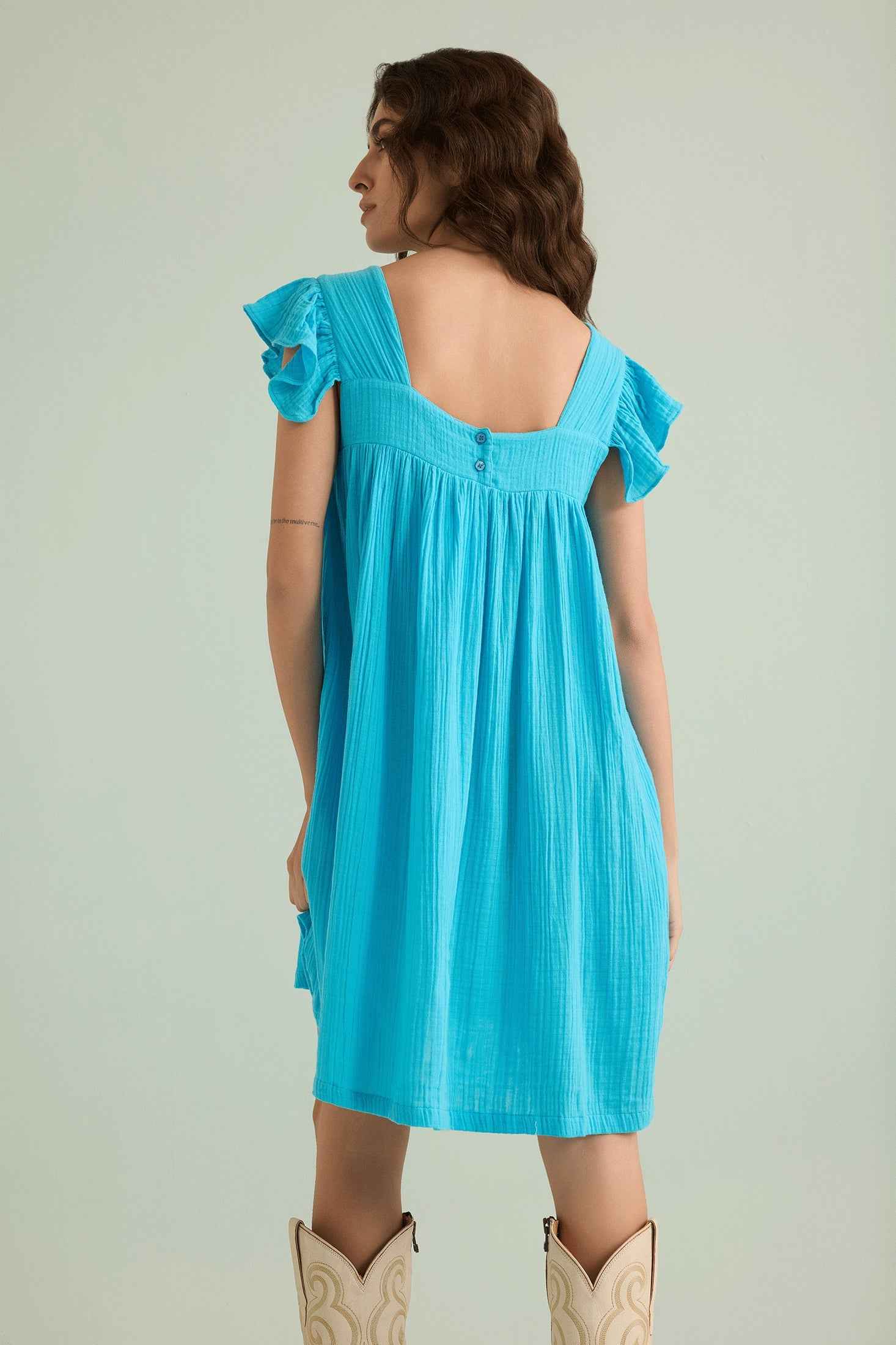 Ava's Hope Babydoll Dress in Blue