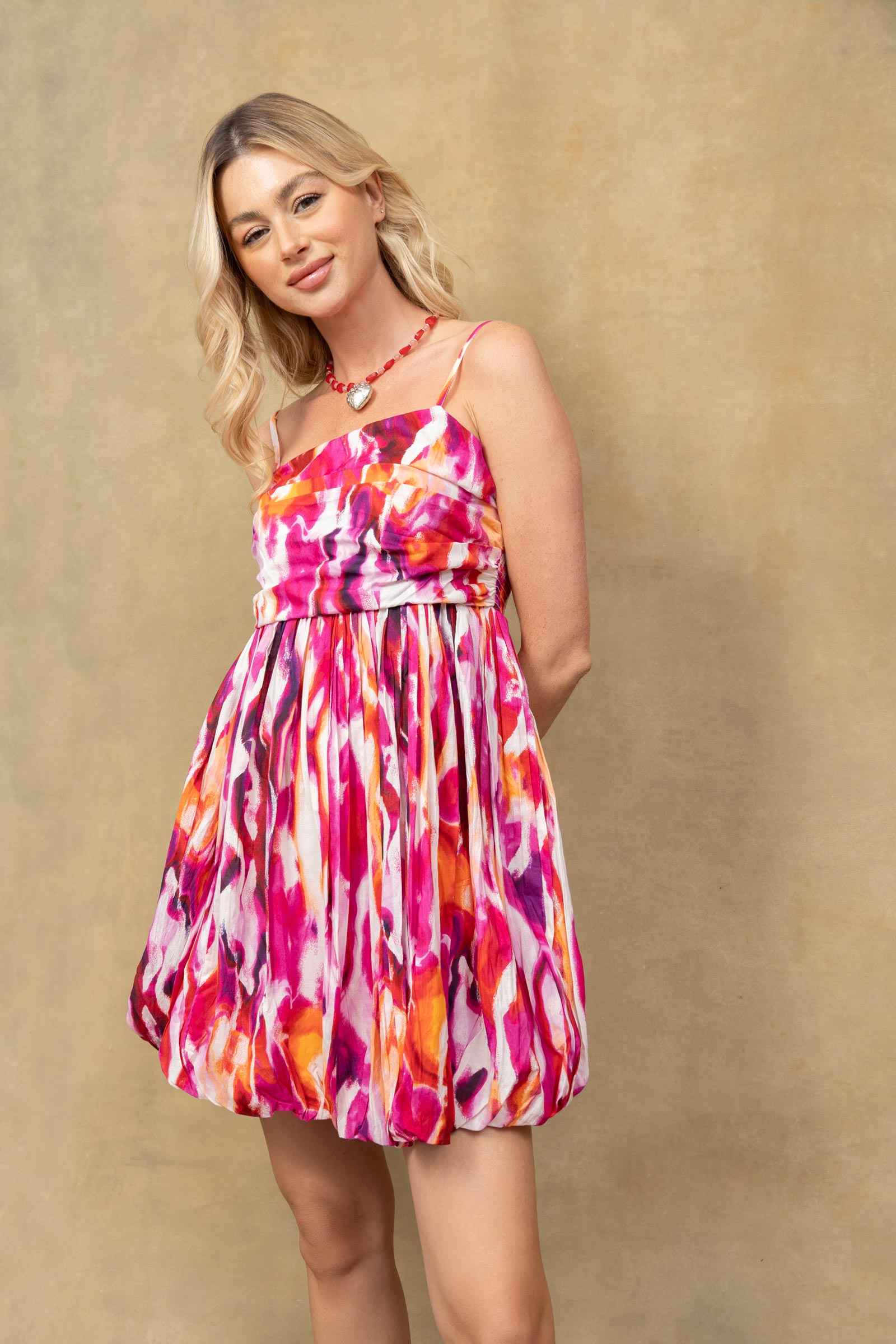 Stephanie's Lane Dress In Pink White
