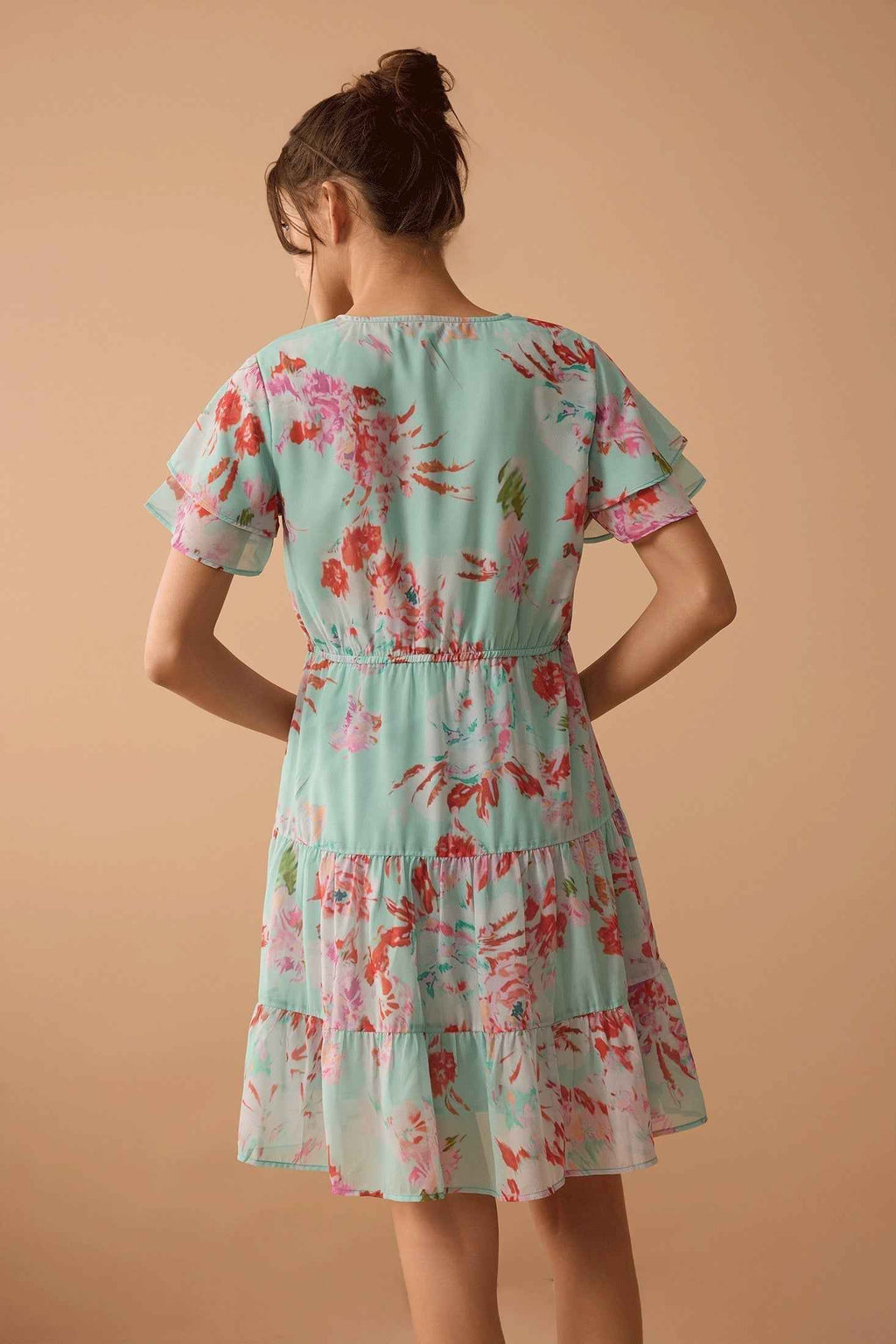 Nevaeh Floral Dress In Teal