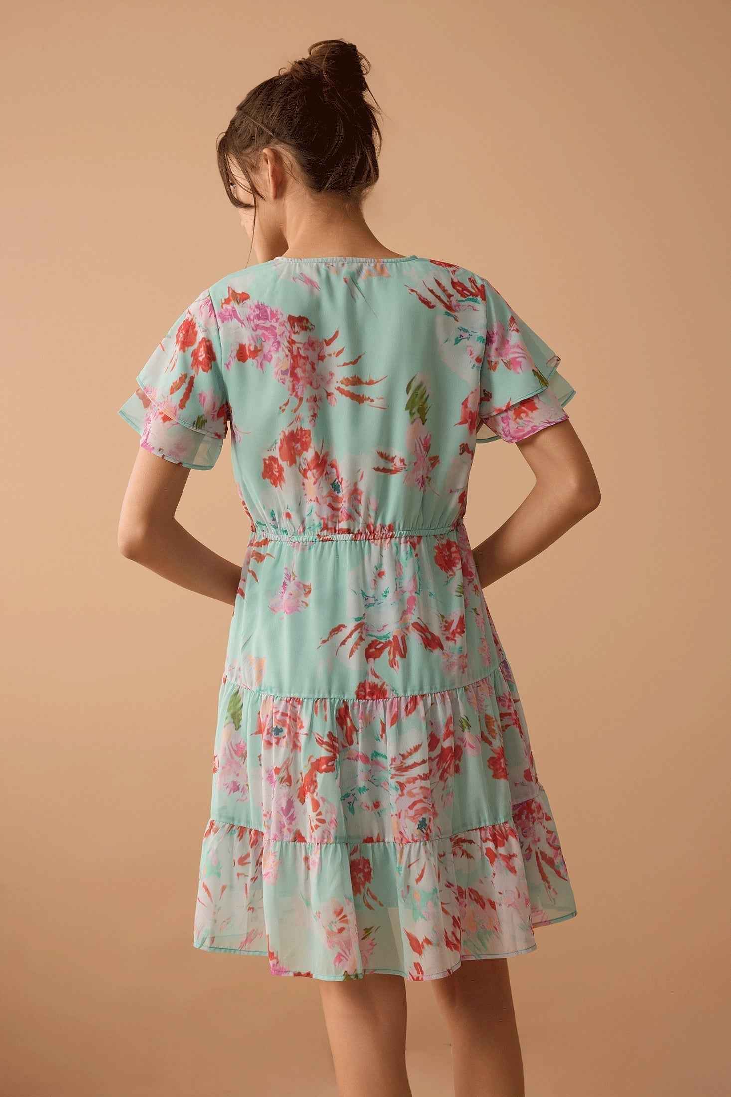 Nevaeh Floral Dress In Teal