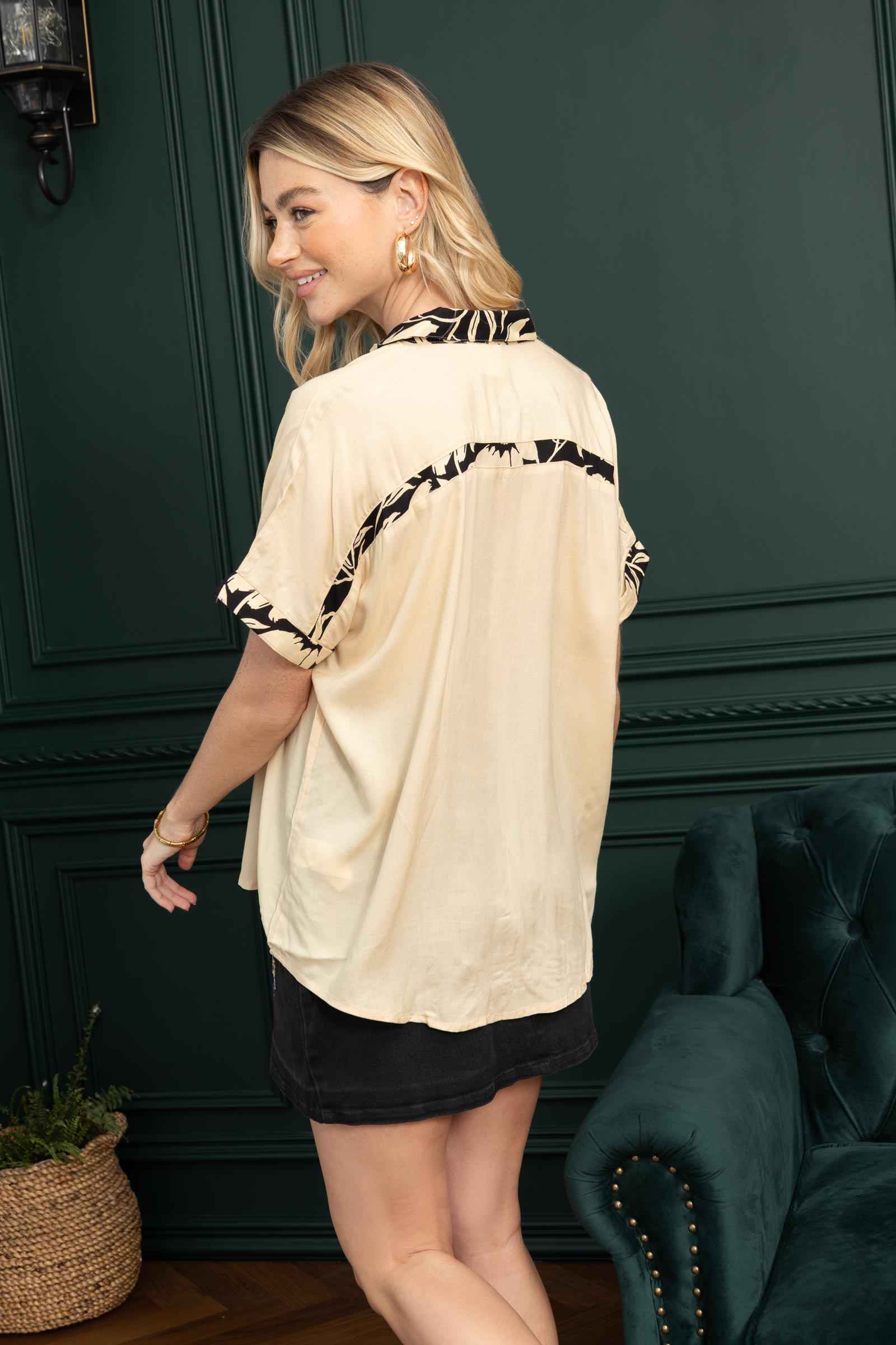Amber's Place Shirt  In Beige