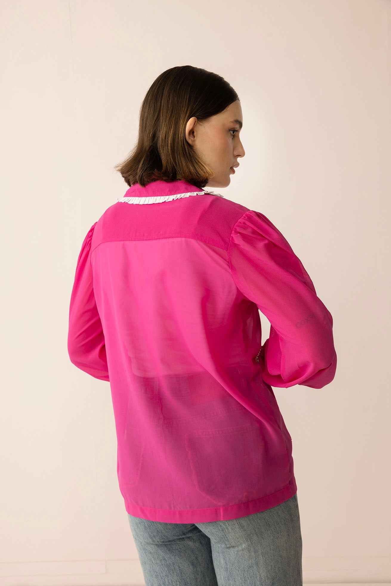 Lovestone County Beaded Shirt in Wild Pink