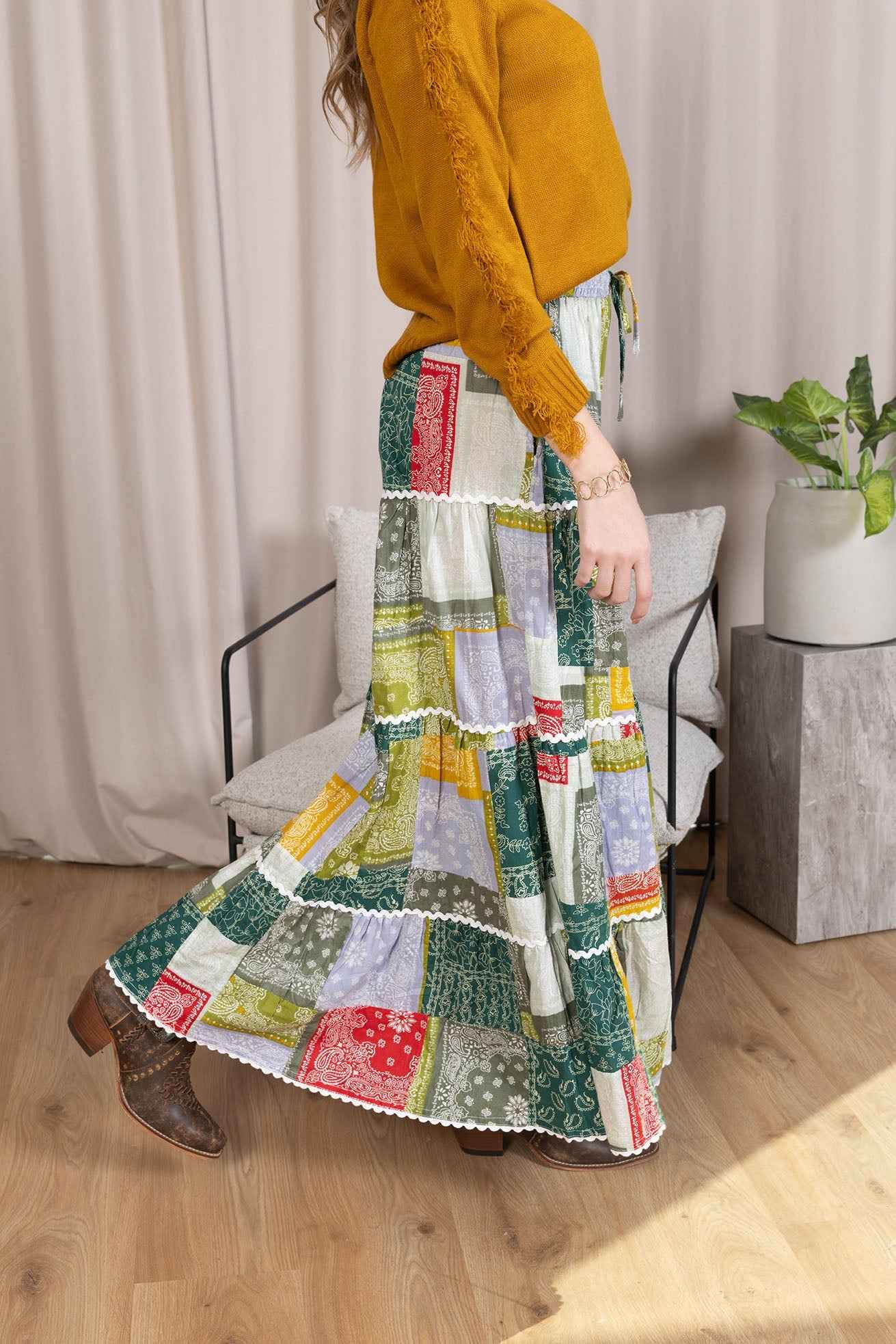 Junebug Patchwork Skirt in  Vintage Mix