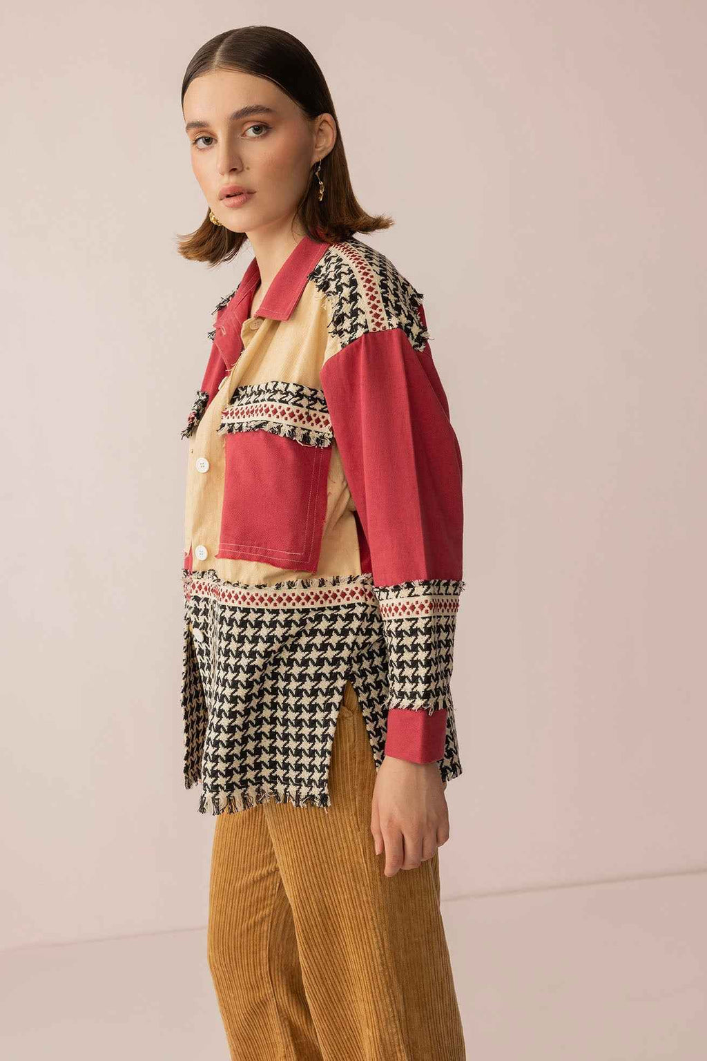 Mabel’s Moonshine Stitch Shacket in Red Clay