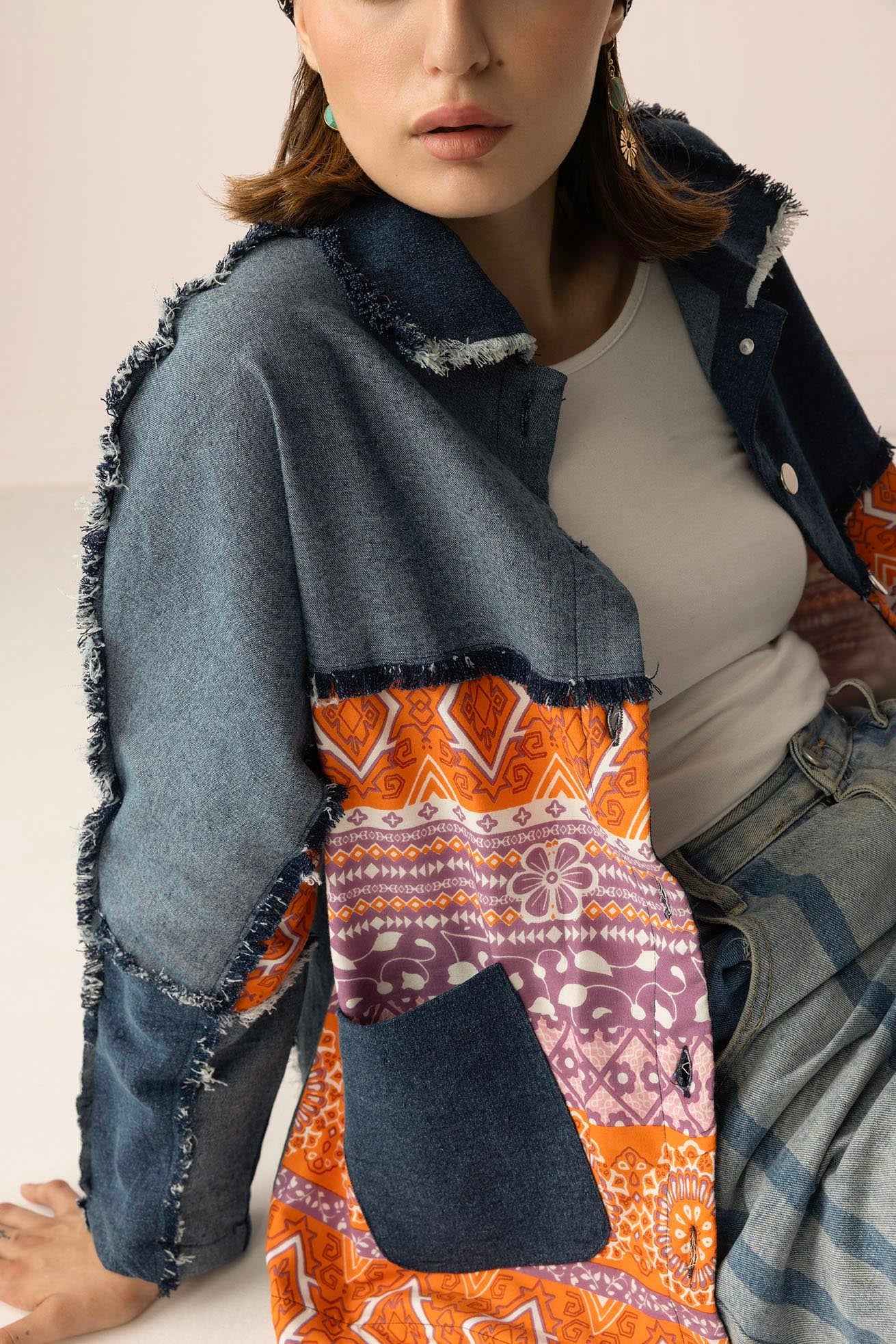 The Tessa Dune Shacket in Copper Denim