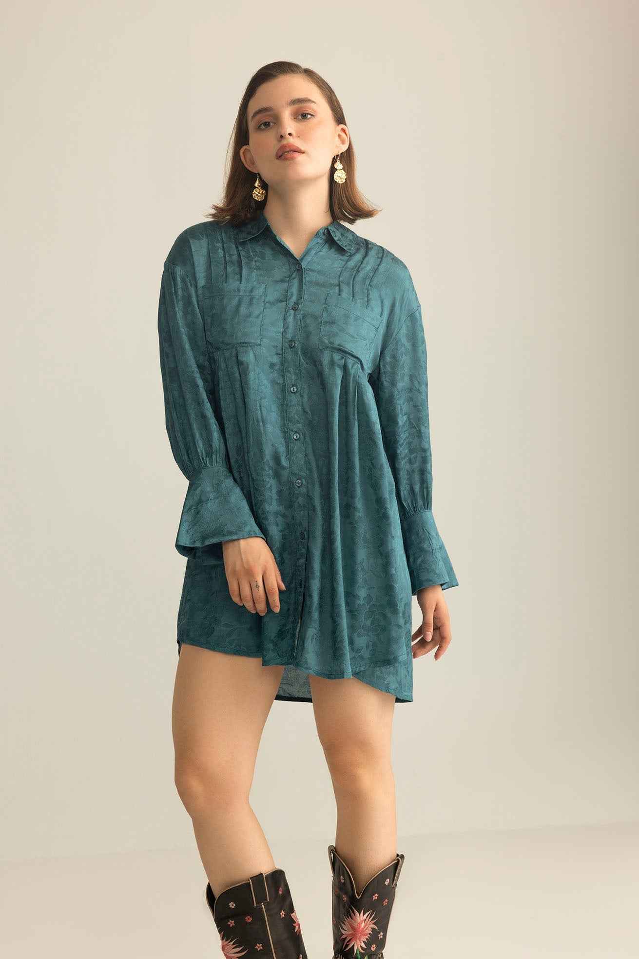 The Elowen Belle Woven Dress in Kayaking