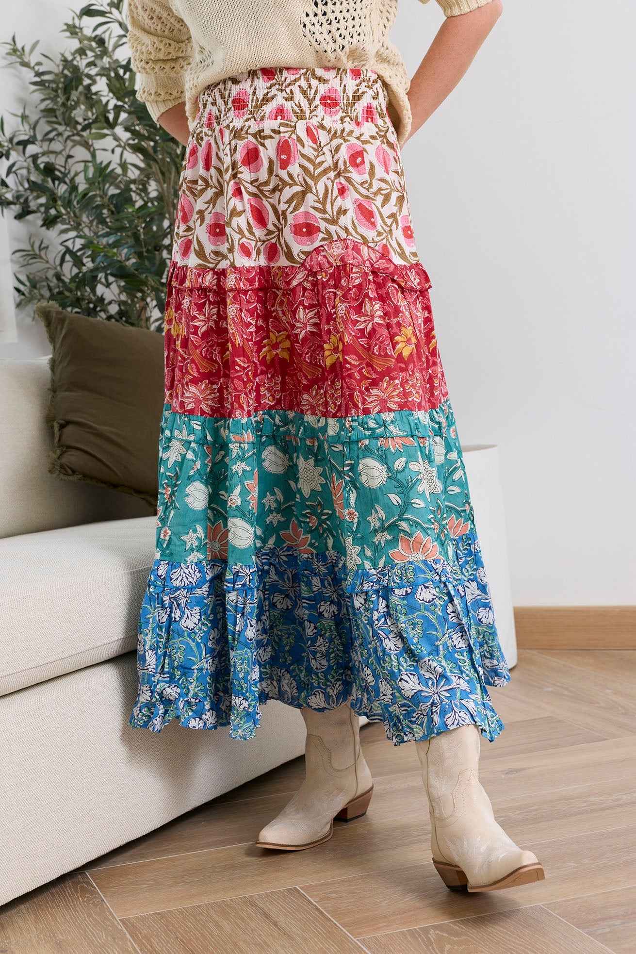 Kismet Patchplay Skirt in Poppy Bloom