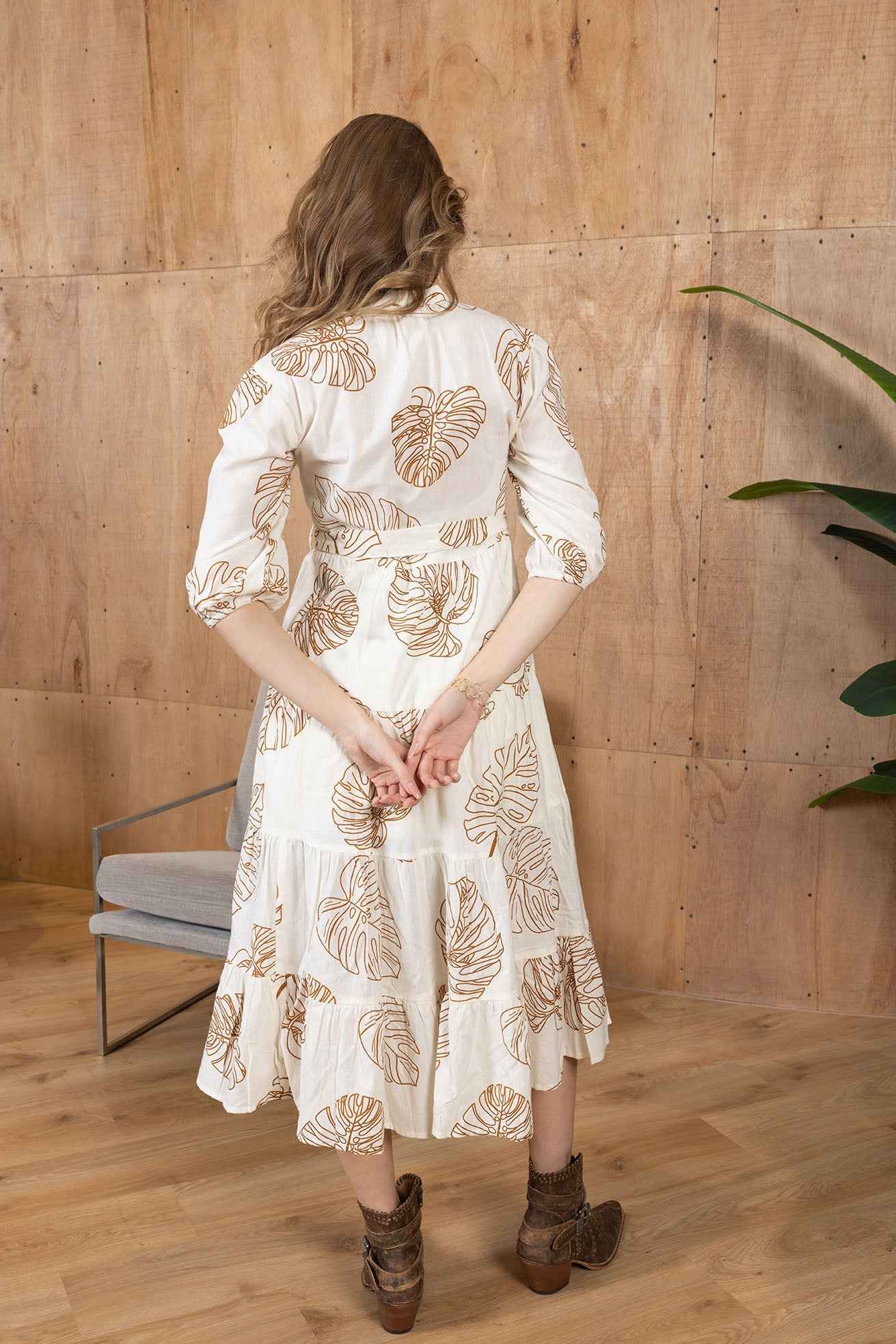 Botanica Moon Maxi Dress in Shadow White