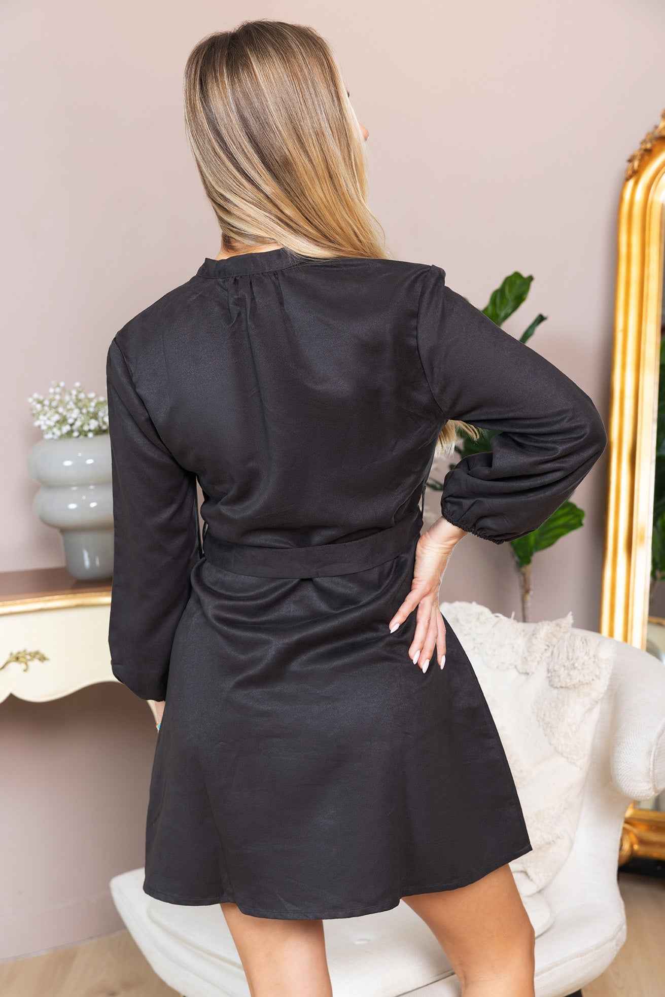 Raven March Shirt Dress in Metal Black