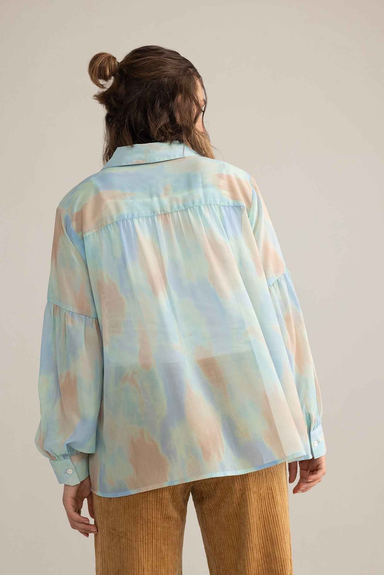 Elysia Printed Shirt in Lunar White