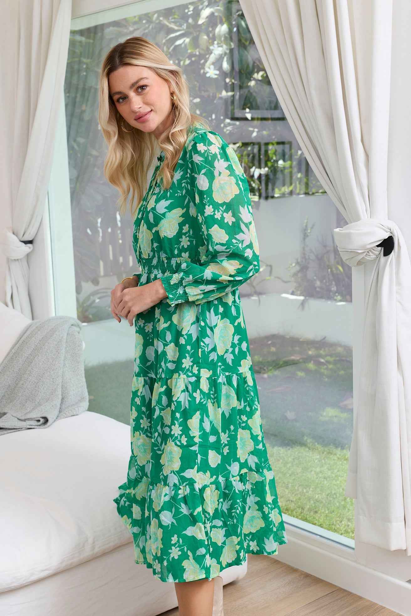 Fleur de Dusk Dress in Green