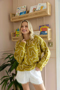 Twist of West Knitted Sweater in Yellow