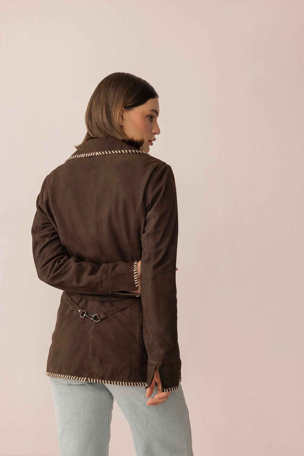 Wandering Compass Leather Jacket in Sierra Black