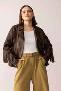 Fury Rider Leather Jacket in Smoky Brown