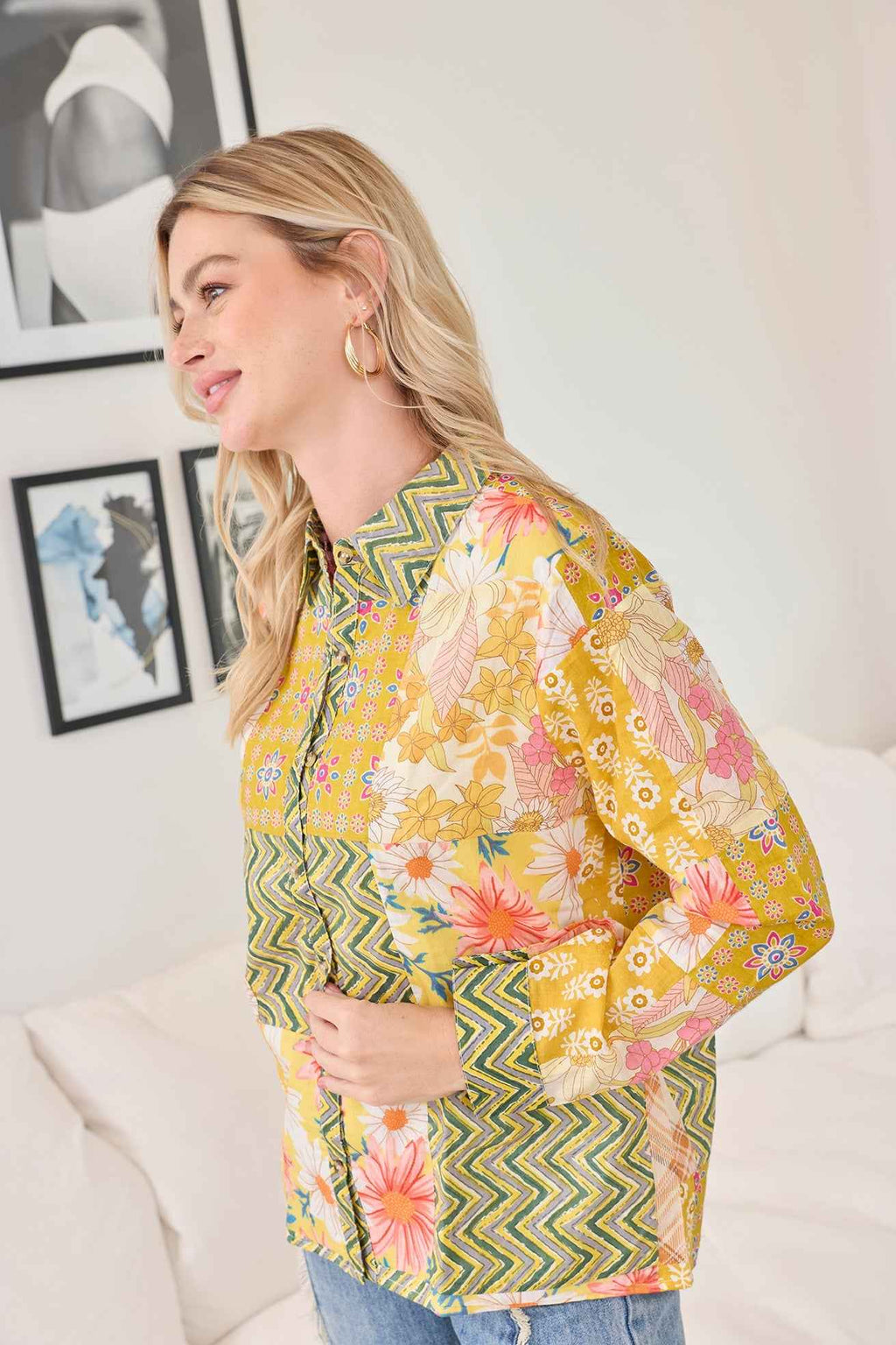 Zest & Bloom Shirt in Boho Yellow