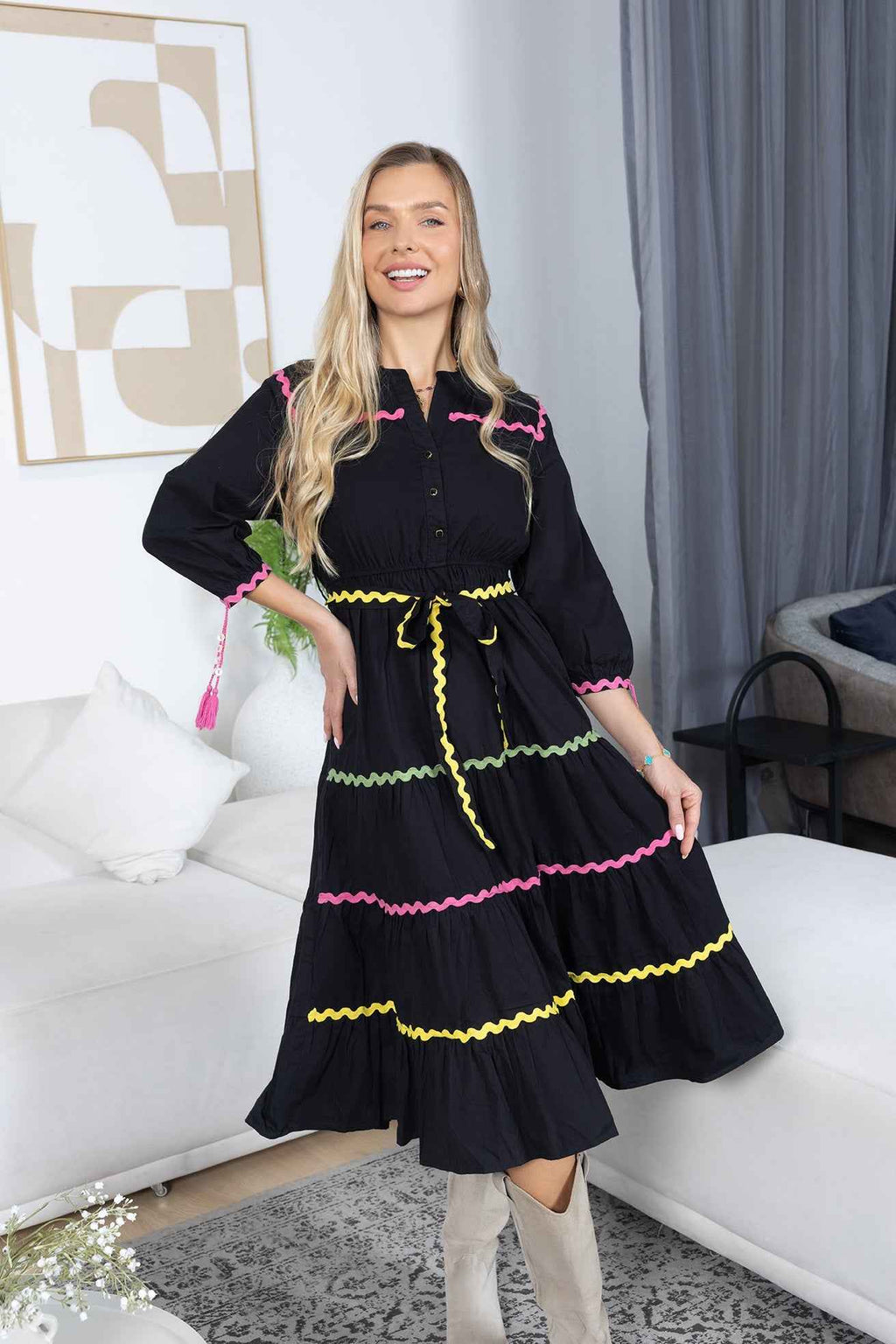 Carnival Sway Dress in Neon Dusk