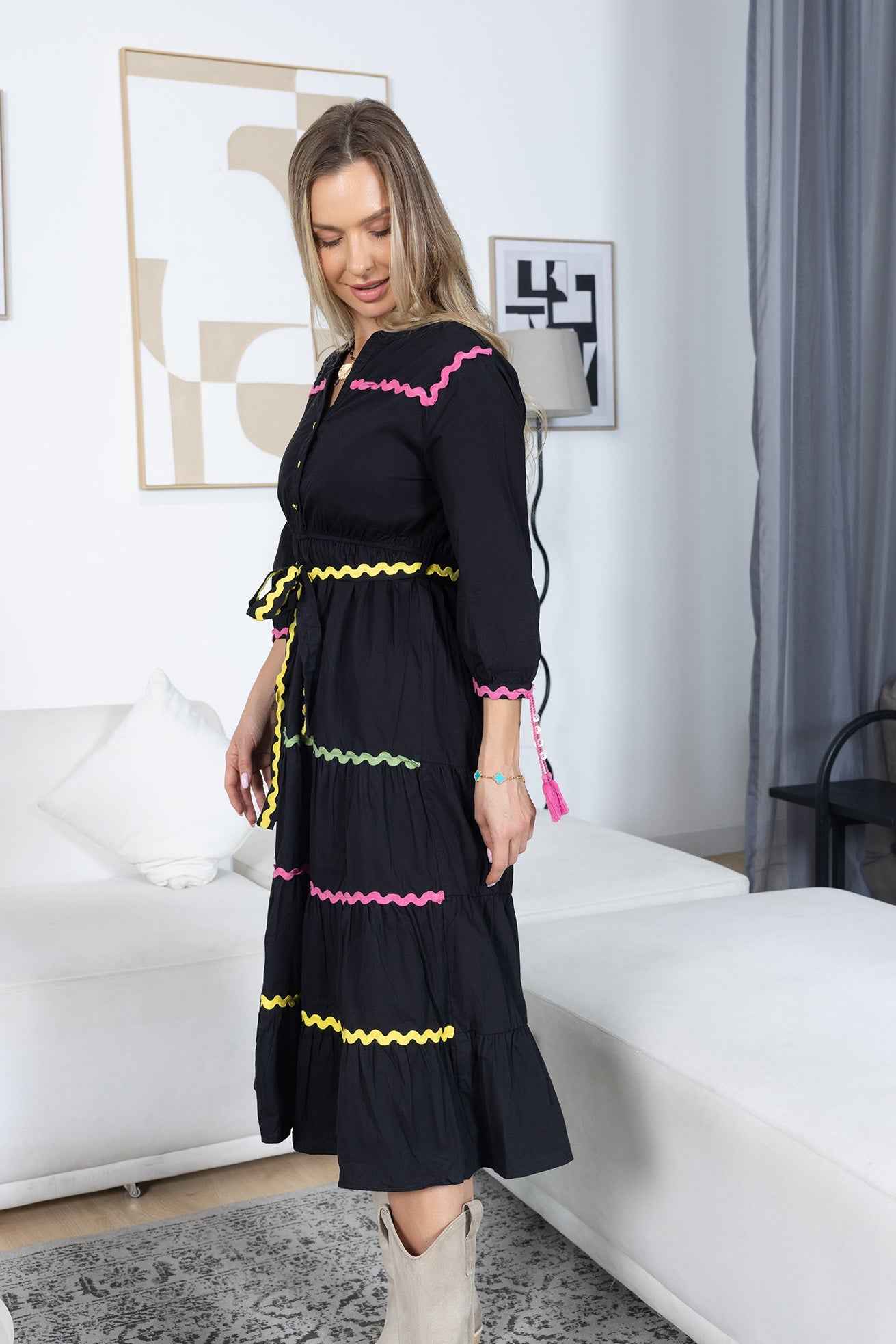 Carnival Sway Dress in Neon Dusk