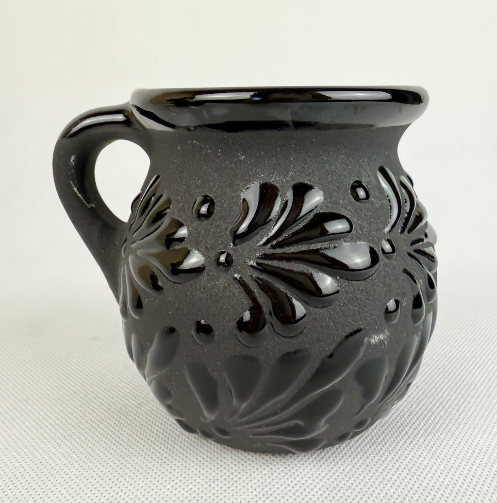 Mexican Talavera Style Mug Set Black - Jarritos Tazas Engobe Negro by TheMexHub