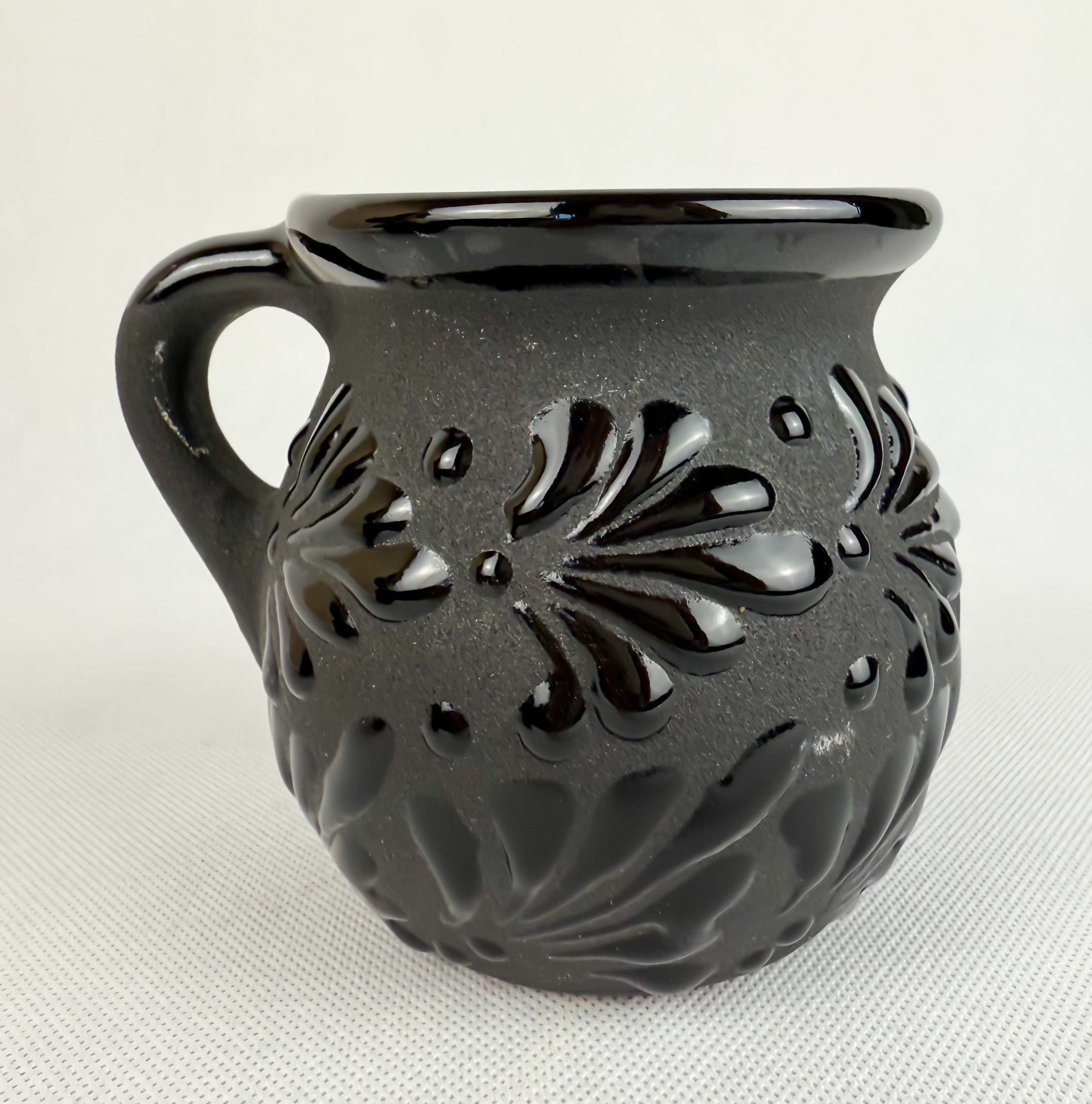 Mexican Talavera Style Mug Set Black - Jarritos Tazas Engobe Negro by TheMexHub