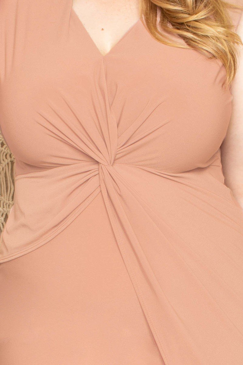Twist Waist Plus Size Mini Dress by Selvanelle