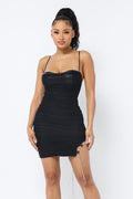 Spaghetti Strap Mesh Mini Dress by Selvanelle