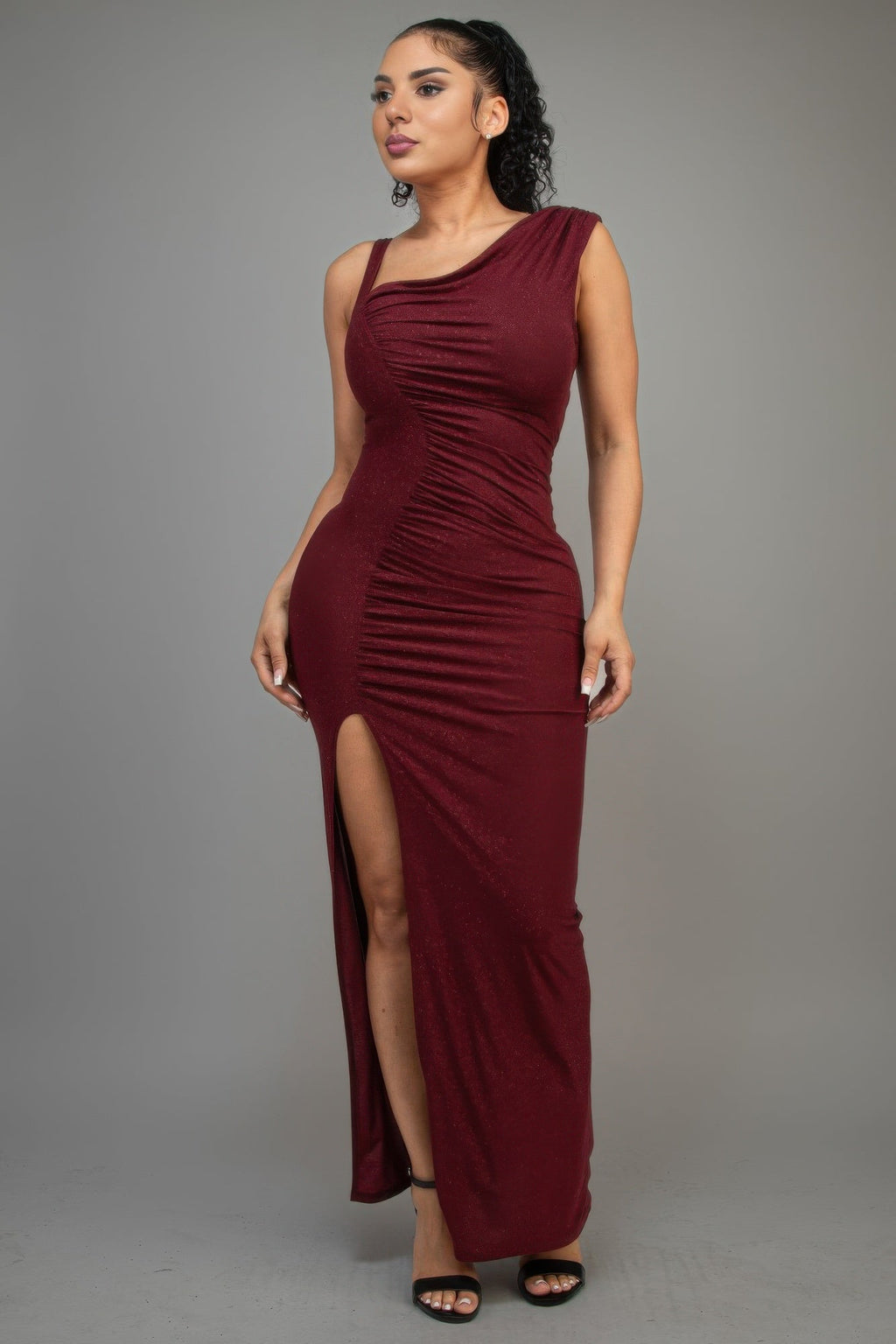 Glitter Slitted Dress by Selvanelle