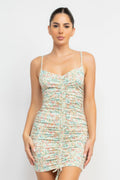 Ruched Floral Cami Dress by Selvanelle