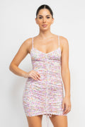 Ruched Floral Cami Dress by Selvanelle