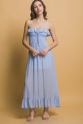 Smocked Ruffle Maxi Dress by Selvanelle