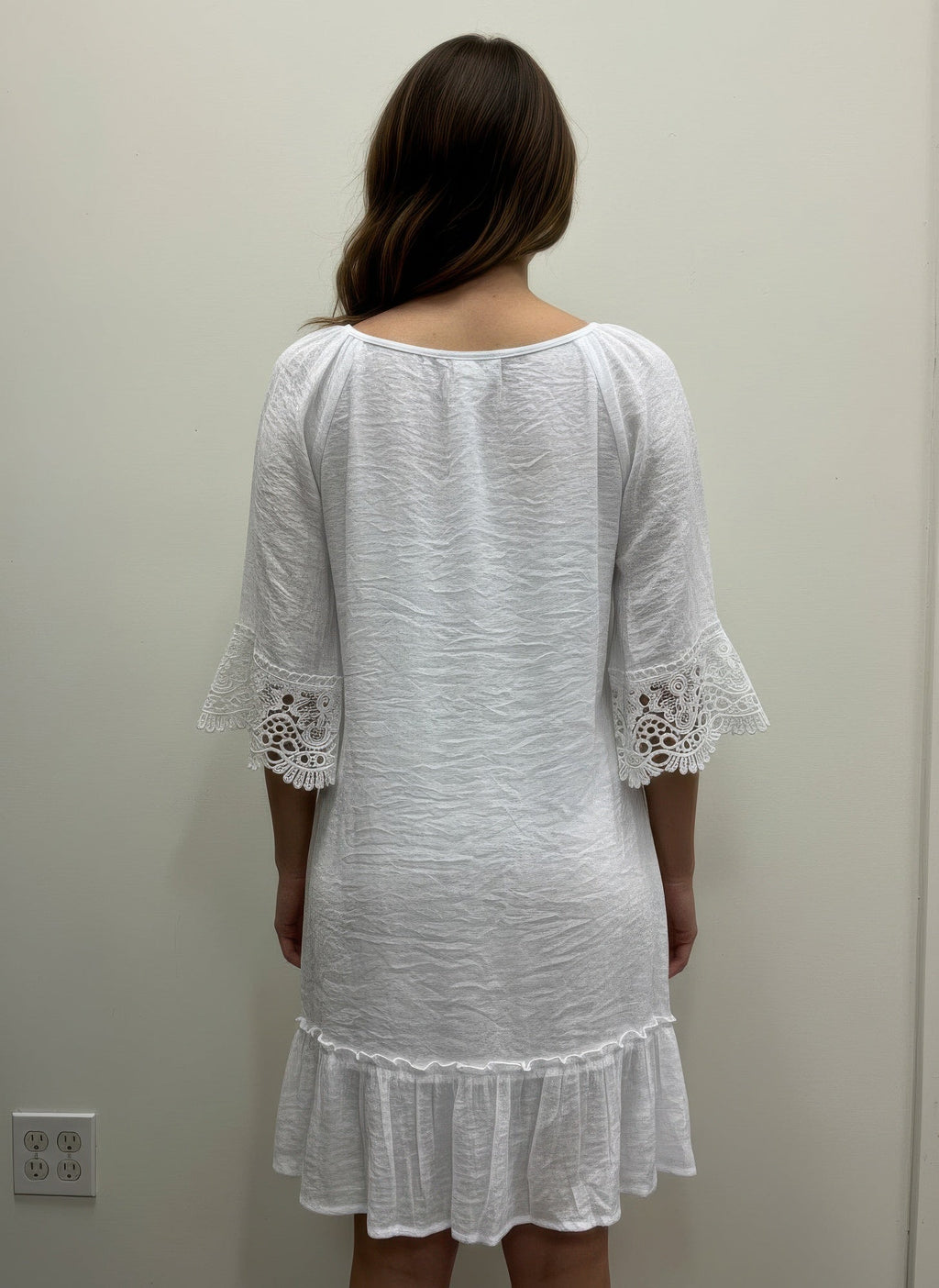 Mlle Gabrielle Solid Elbow Sleeve Dress by Selvanelle
