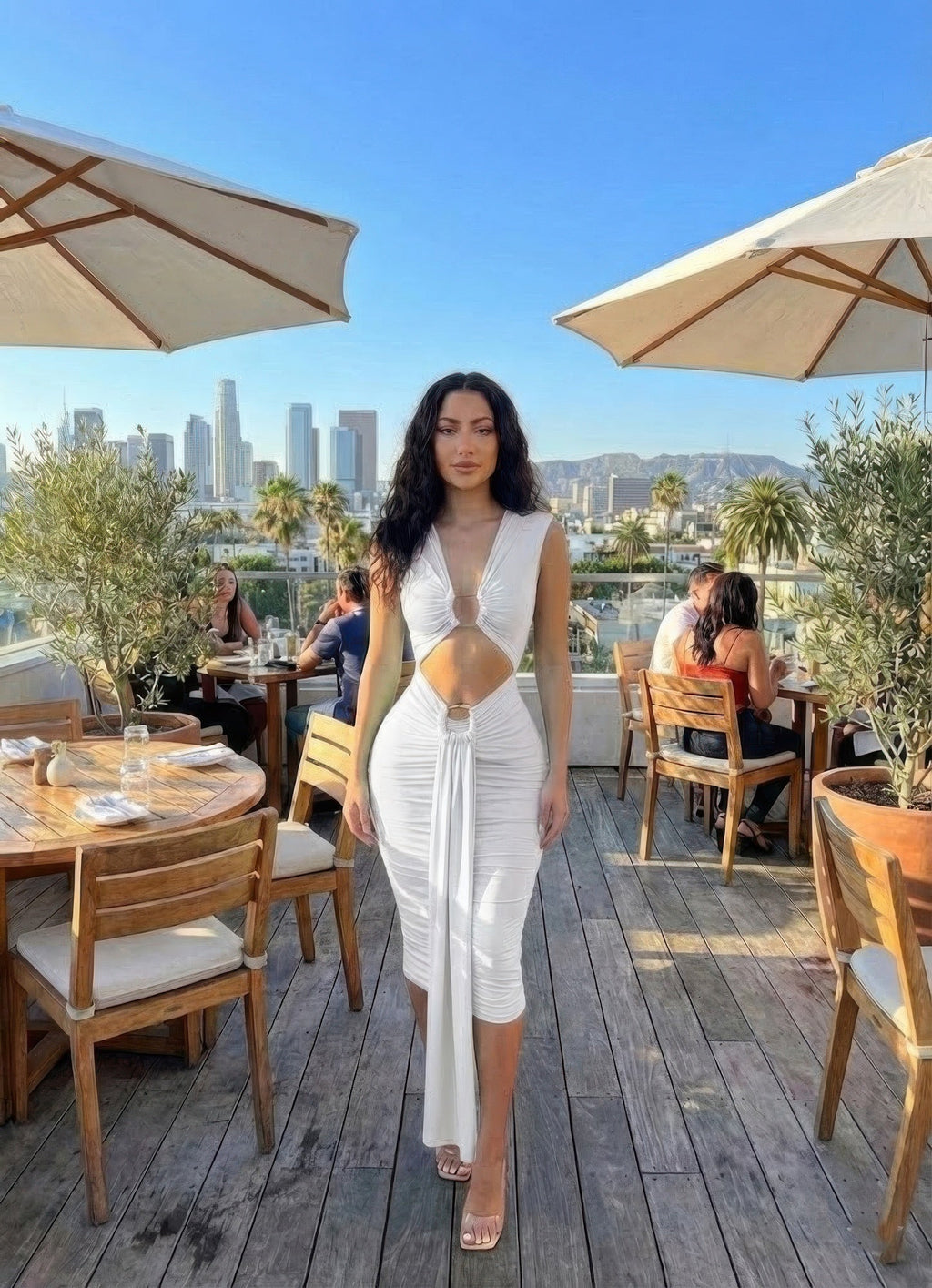 Body-con Midi Dress In A Vibrant by Selvanelle