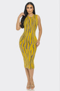 Sweater Midi Print Dress by Selvanelle