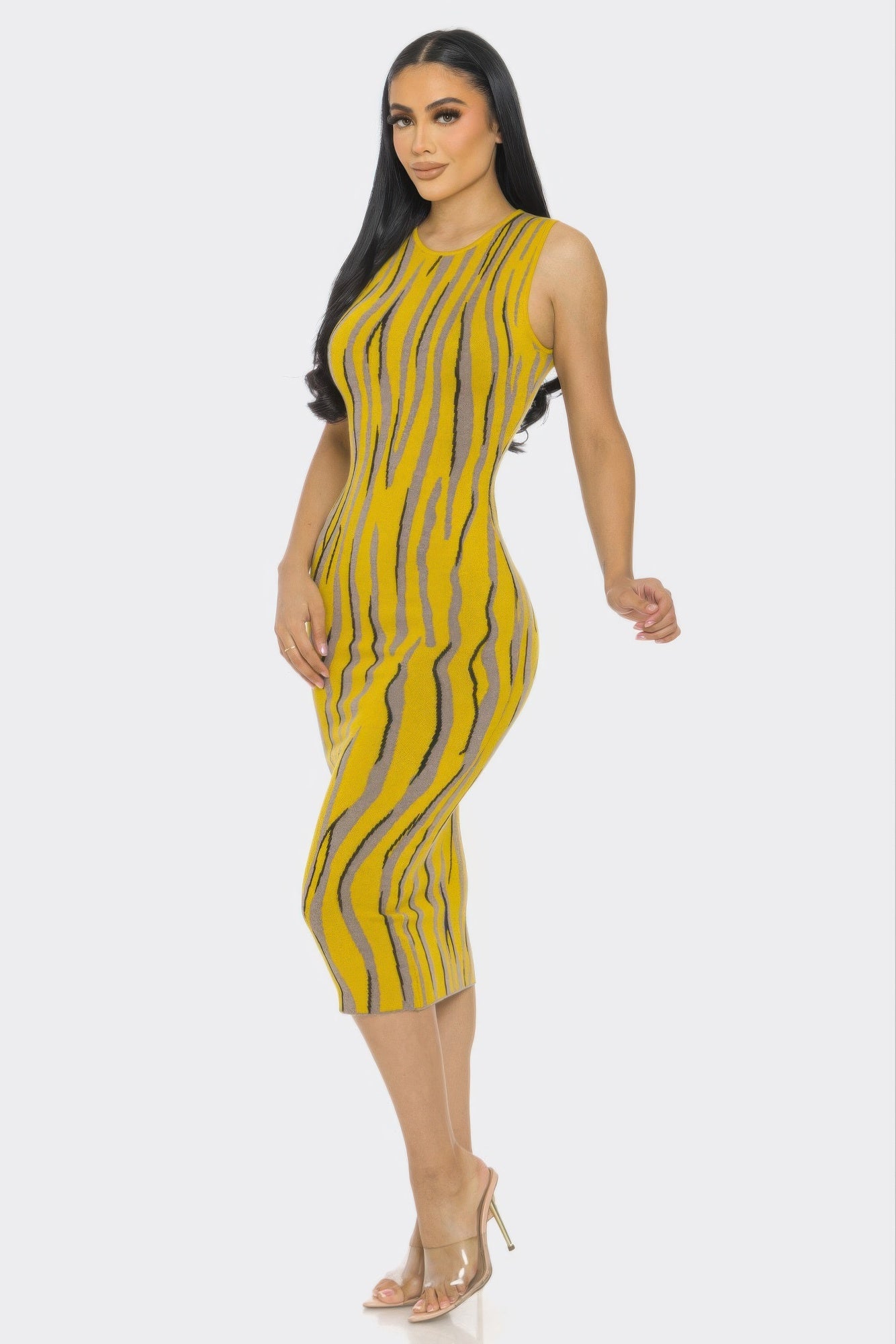 Sweater Midi Print Dress by Selvanelle