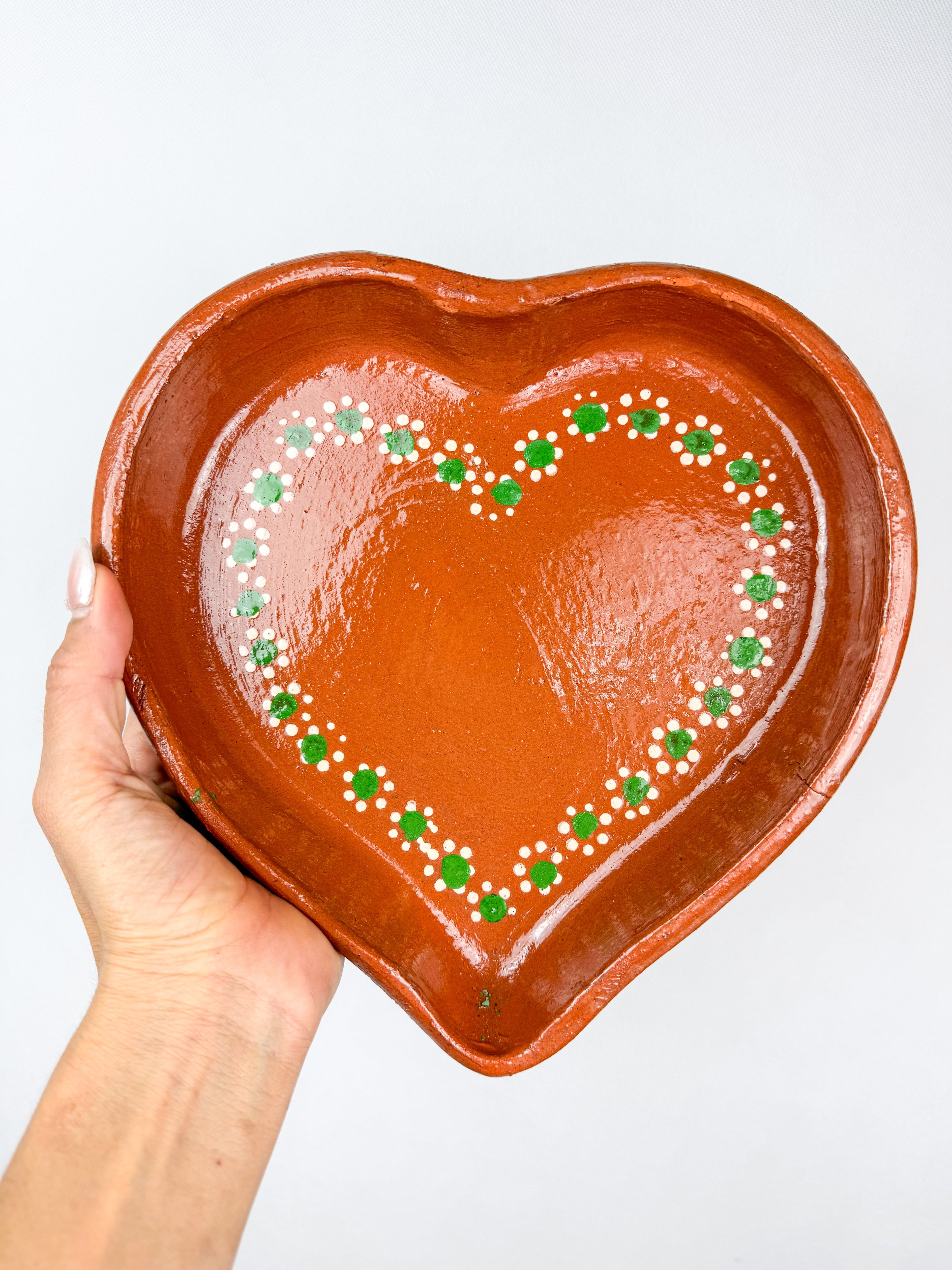 Traditional Mexican Clay Heart Plate Set of 2 - Plato Corazon Barro by TheMexHub