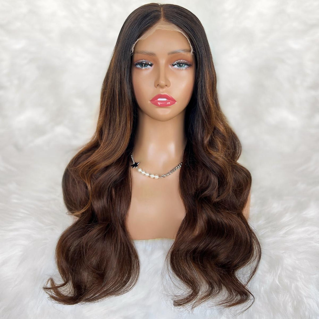 Raw Celine Glueless 5x5 HD Lace Professionally Colored 100% Human Hair Closure Wig by Private Label