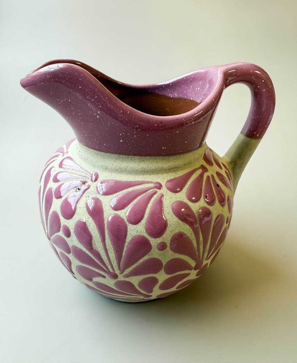 Talavera Style Clay Pitcher - Engobe Jarra Barro by TheMexHub