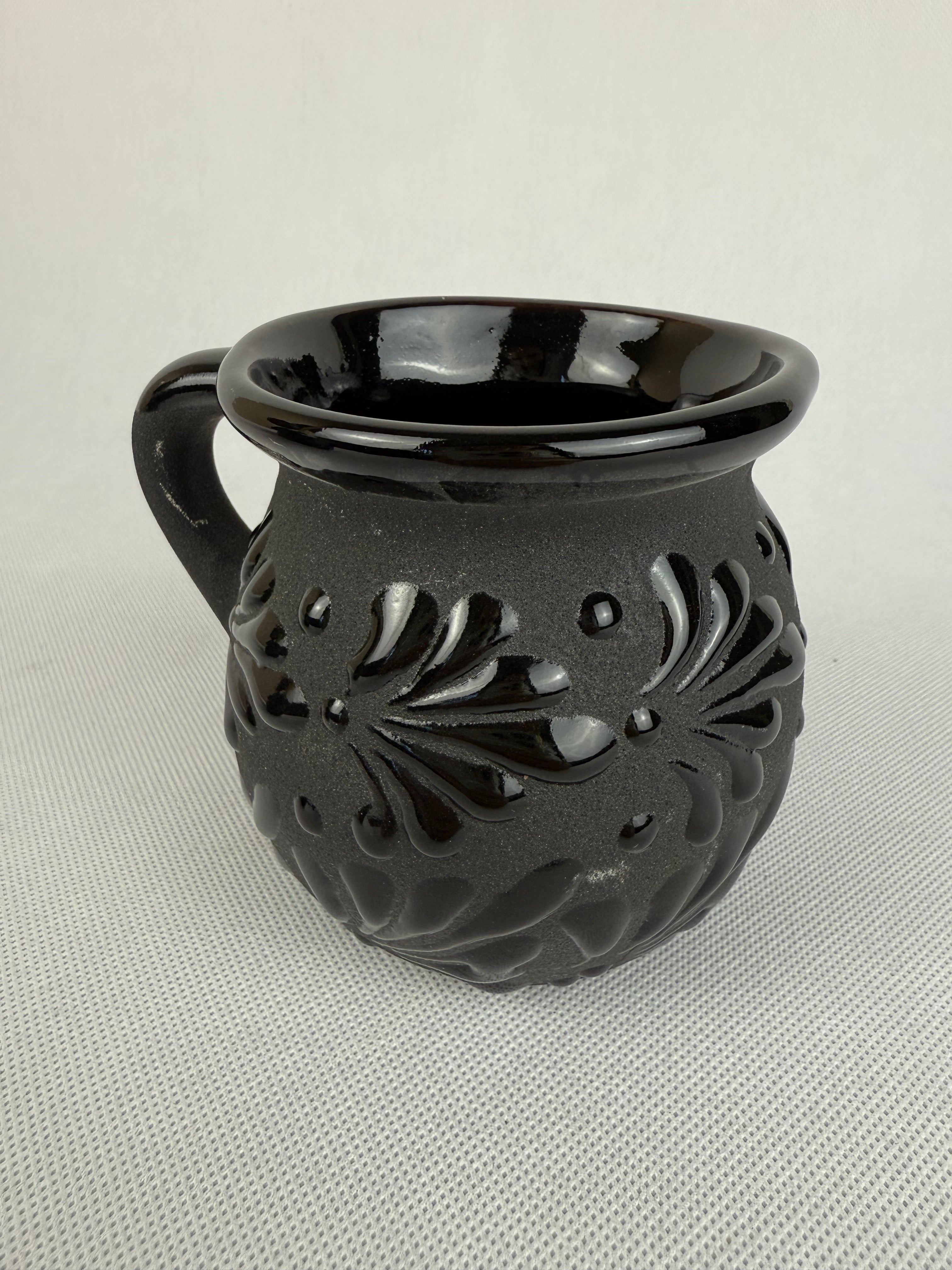 Mexican Clay Mugs Black Engobe - Tazas De Barro Jarrito by TheMexHub