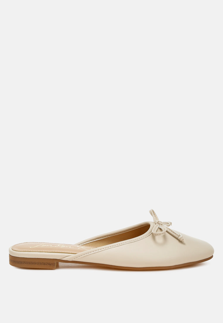 Eras Bow Slip-On Flat Mules - Goddess Imports Marketplace