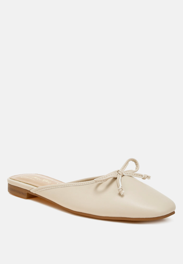 Eras Bow Slip-On Flat Mules - Goddess Imports Marketplace